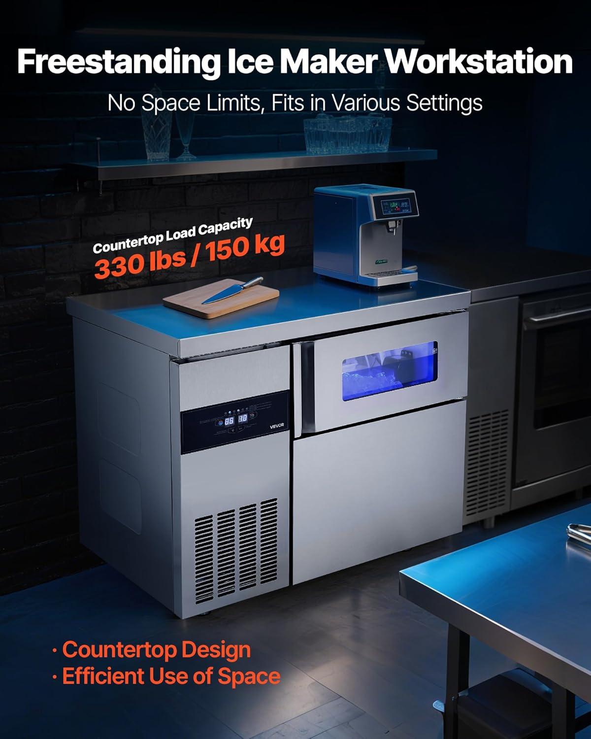 imageVEVOR Countertop Ice Maker 9 Cubes Ready in 6 Mins 26lbs in 24Hrs SelfCleaning Portable Ice Maker with Ice Scoop and Basket Ice Machine with 2 Sizes Bullet Ice for Home Kitchen Office Bar Party220 lbs24H