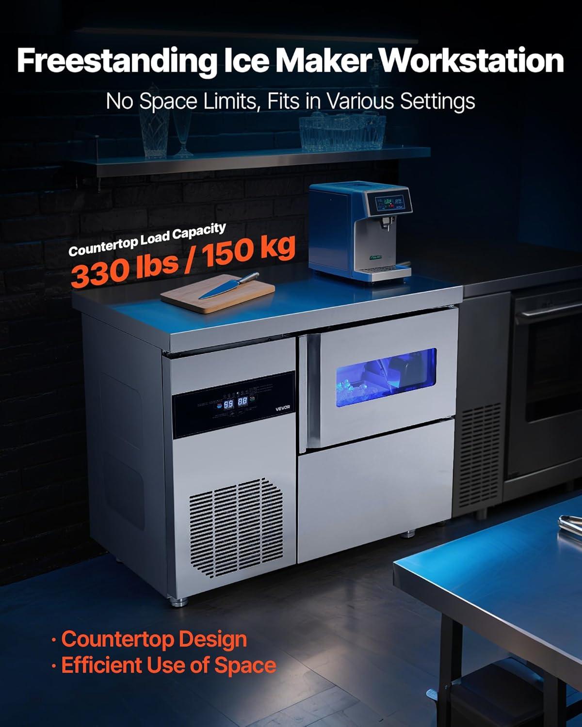 imageVEVOR Countertop Ice Maker 9 Cubes Ready in 6 Mins 26lbs in 24Hrs SelfCleaning Portable Ice Maker with Ice Scoop and Basket Ice Machine with 2 Sizes Bullet Ice for Home Kitchen Office Bar Party132 lbs24H