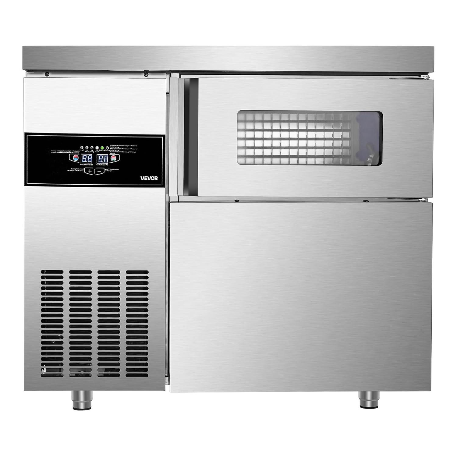 imageVEVOR Countertop Ice Maker 9 Cubes Ready in 6 Mins 26lbs in 24Hrs SelfCleaning Portable Ice Maker with Ice Scoop and Basket Ice Machine with 2 Sizes Bullet Ice for Home Kitchen Office Bar Party220lbs