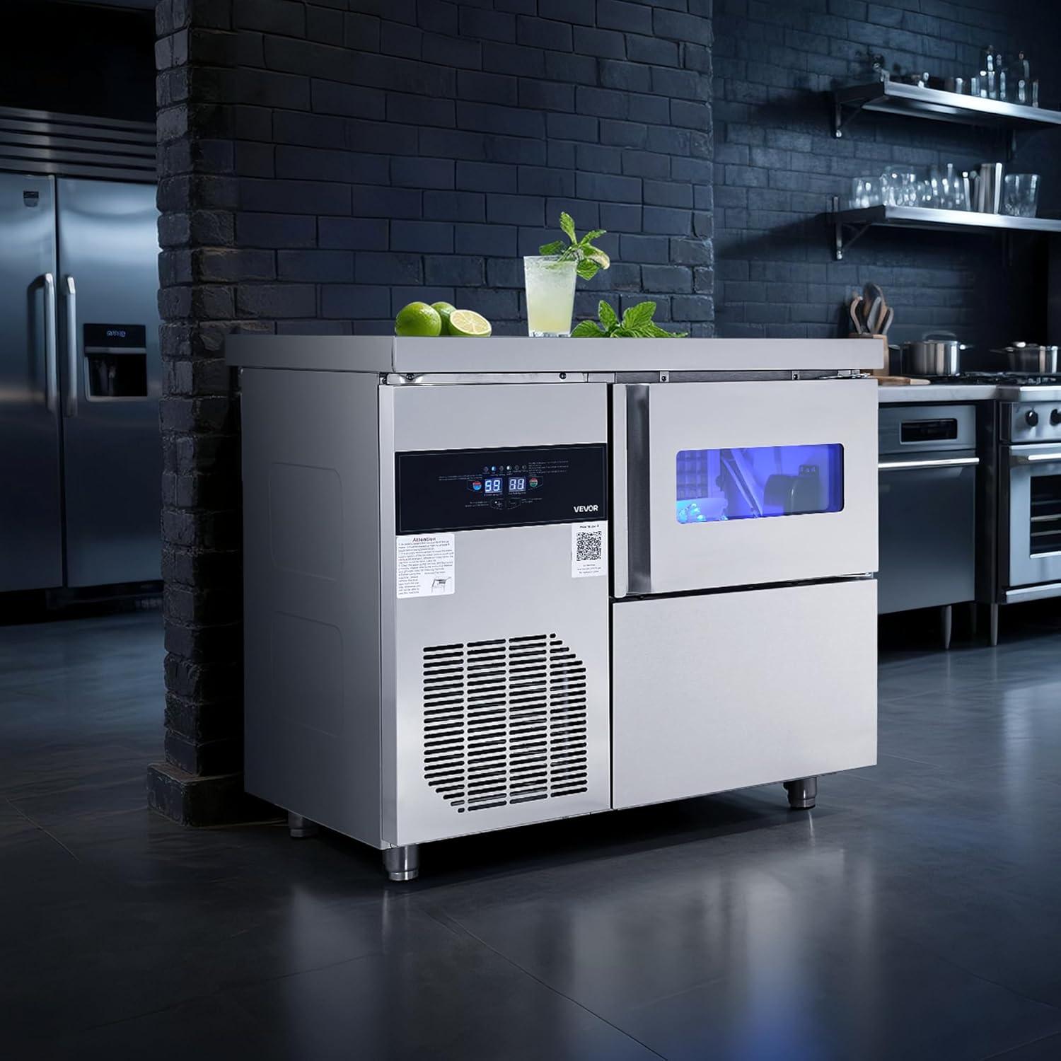 imageVEVOR Countertop Ice Maker 9 Cubes Ready in 6 Mins 26lbs in 24Hrs SelfCleaning Portable Ice Maker with Ice Scoop and Basket Ice Machine with 2 Sizes Bullet Ice for Home Kitchen Office Bar Party132 lbs24H