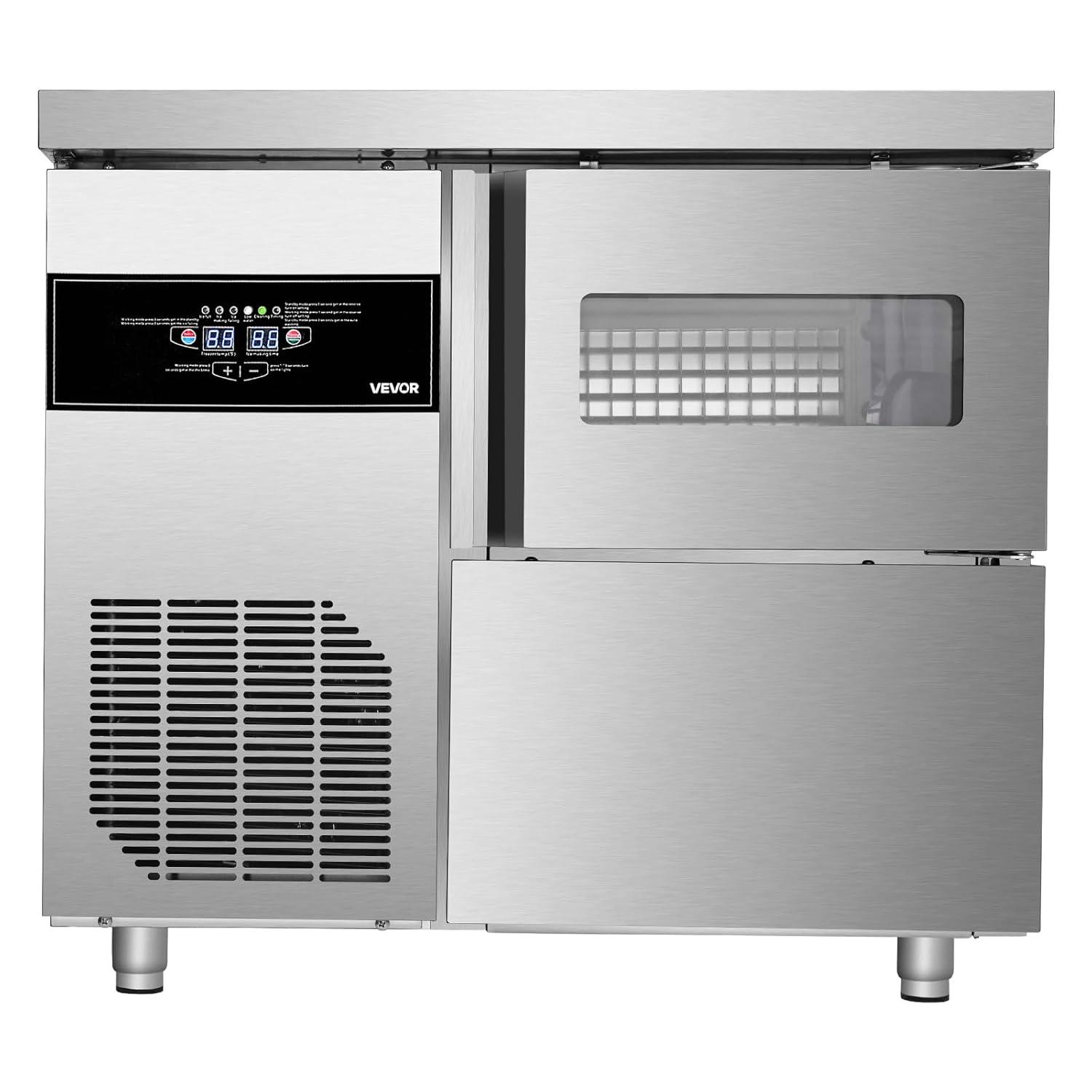 imageVEVOR Countertop Ice Maker 9 Cubes Ready in 6 Mins 26lbs in 24Hrs SelfCleaning Portable Ice Maker with Ice Scoop and Basket Ice Machine with 2 Sizes Bullet Ice for Home Kitchen Office Bar Party132lbs