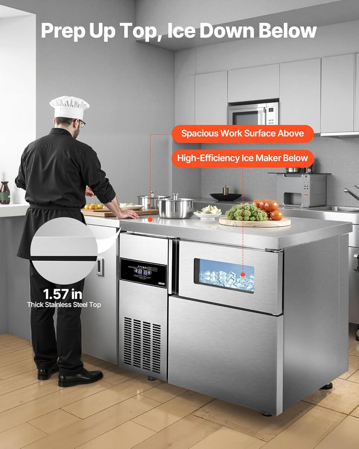 imageVEVOR Countertop Ice Maker 9 Cubes Ready in 6 Mins 26lbs in 24Hrs SelfCleaning Portable Ice Maker with Ice Scoop and Basket Ice Machine with 2 Sizes Bullet Ice for Home Kitchen Office Bar Party220lbs