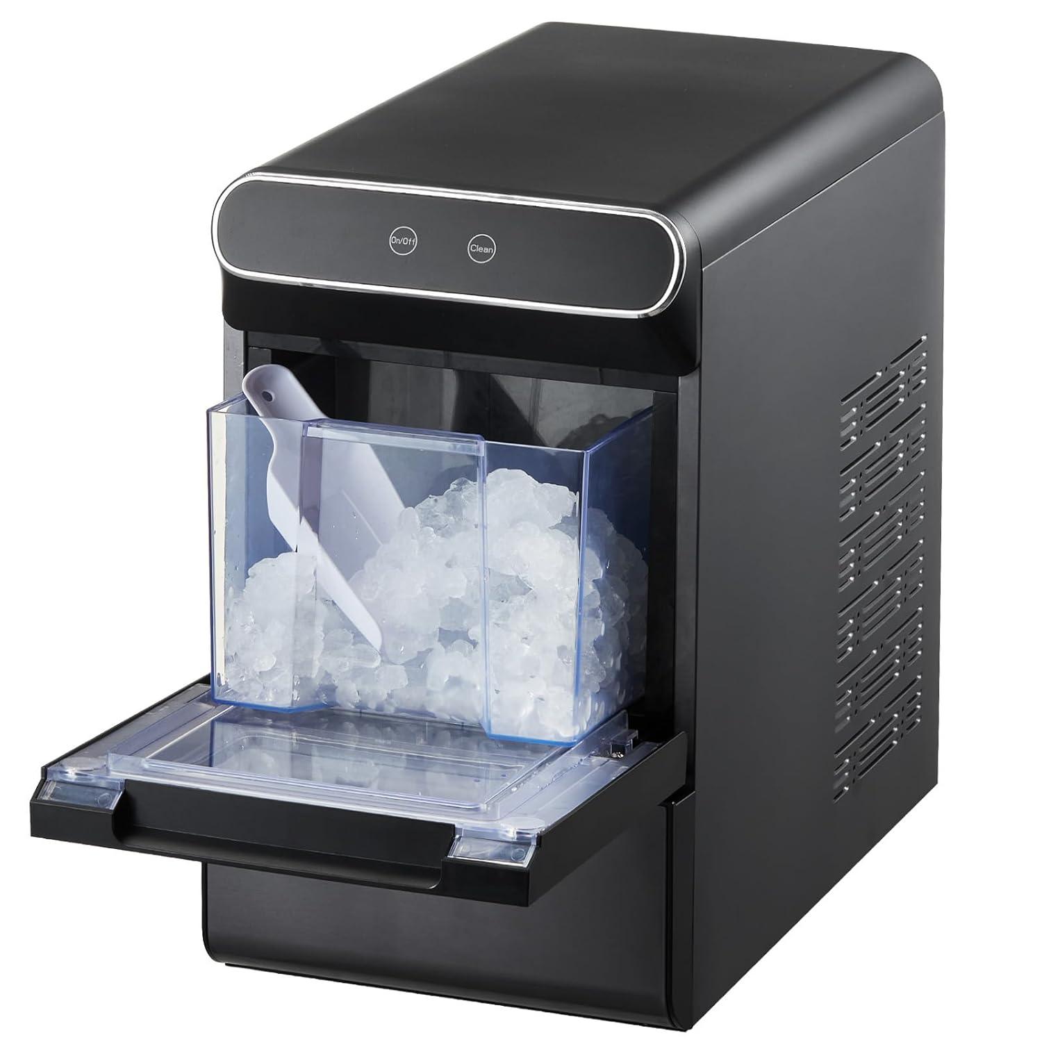 imageVEVOR Countertop Ice Maker 9 Cubes Ready in 6 Mins 26lbs in 24Hrs SelfCleaning Portable Ice Maker with Ice Scoop and Basket Ice Machine with 2 Sizes Bullet Ice for Home Kitchen Office Bar Party37lbsauto refill
