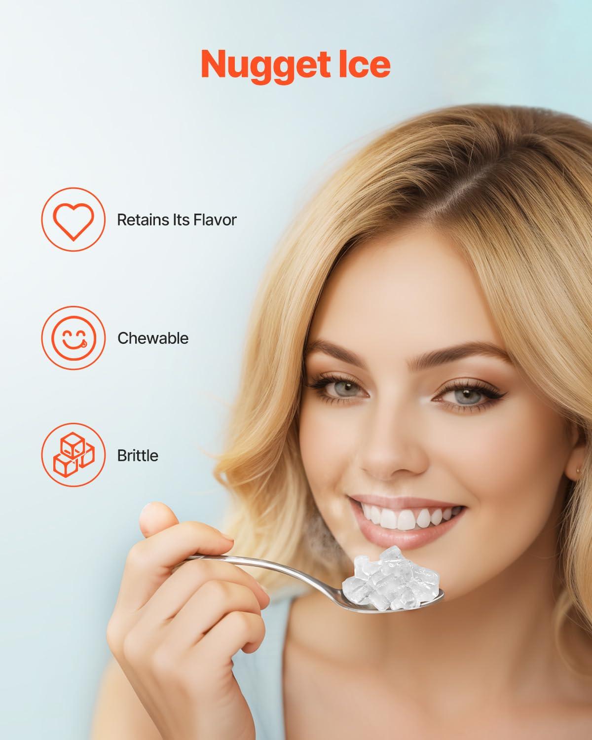 imageVEVOR Countertop Ice Maker 9 Cubes Ready in 6 Mins 26lbs in 24Hrs SelfCleaning Portable Ice Maker with Ice Scoop and Basket Ice Machine with 2 Sizes Bullet Ice for Home Kitchen Office Bar Party37lbsauto refill