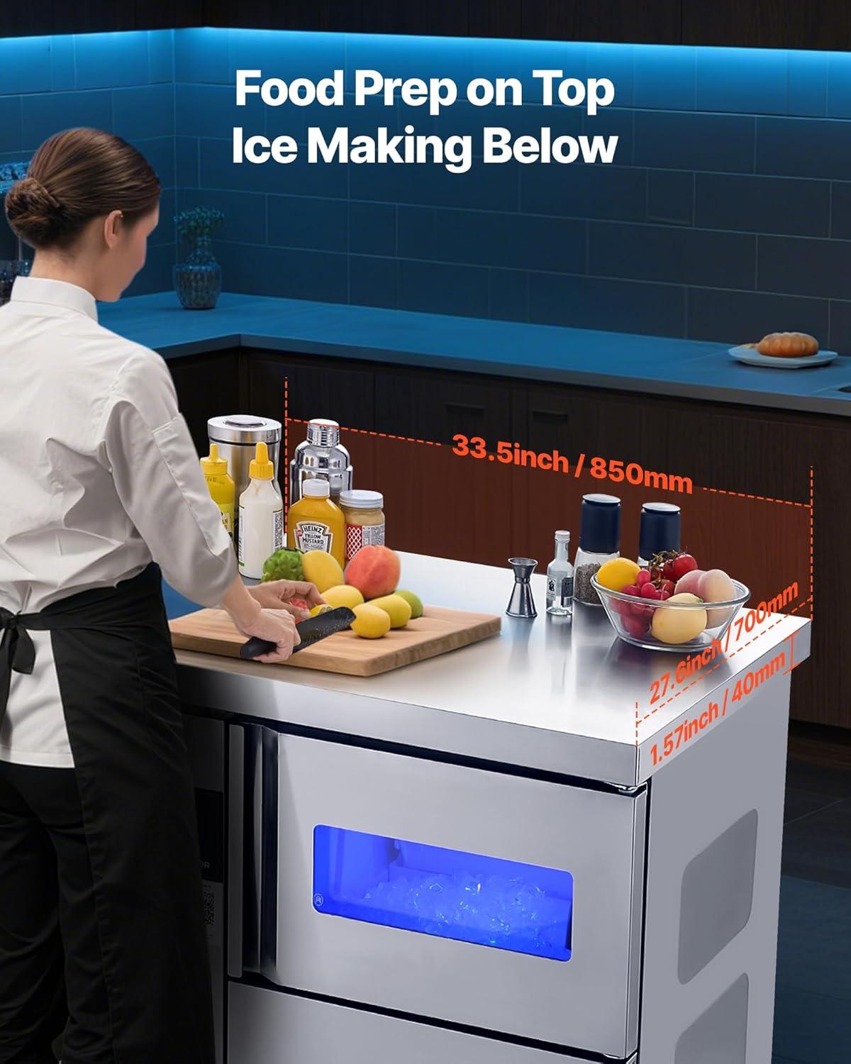 imageVEVOR Countertop Ice Maker 9 Cubes Ready in 6 Mins 26lbs in 24Hrs SelfCleaning Portable Ice Maker with Ice Scoop and Basket Ice Machine with 2 Sizes Bullet Ice for Home Kitchen Office Bar Party132 lbs24H