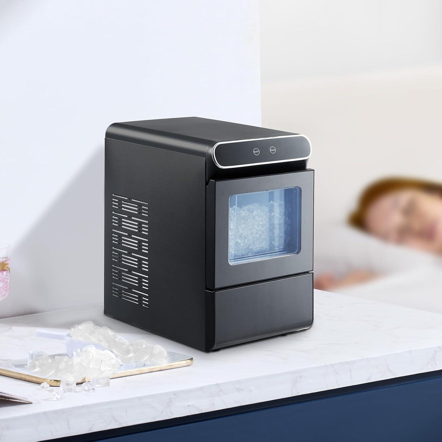 imageVEVOR Countertop Ice Maker 9 Cubes Ready in 6 Mins 26lbs in 24Hrs SelfCleaning Portable Ice Maker with Ice Scoop and Basket Ice Machine with 2 Sizes Bullet Ice for Home Kitchen Office Bar Party37lbsauto refill