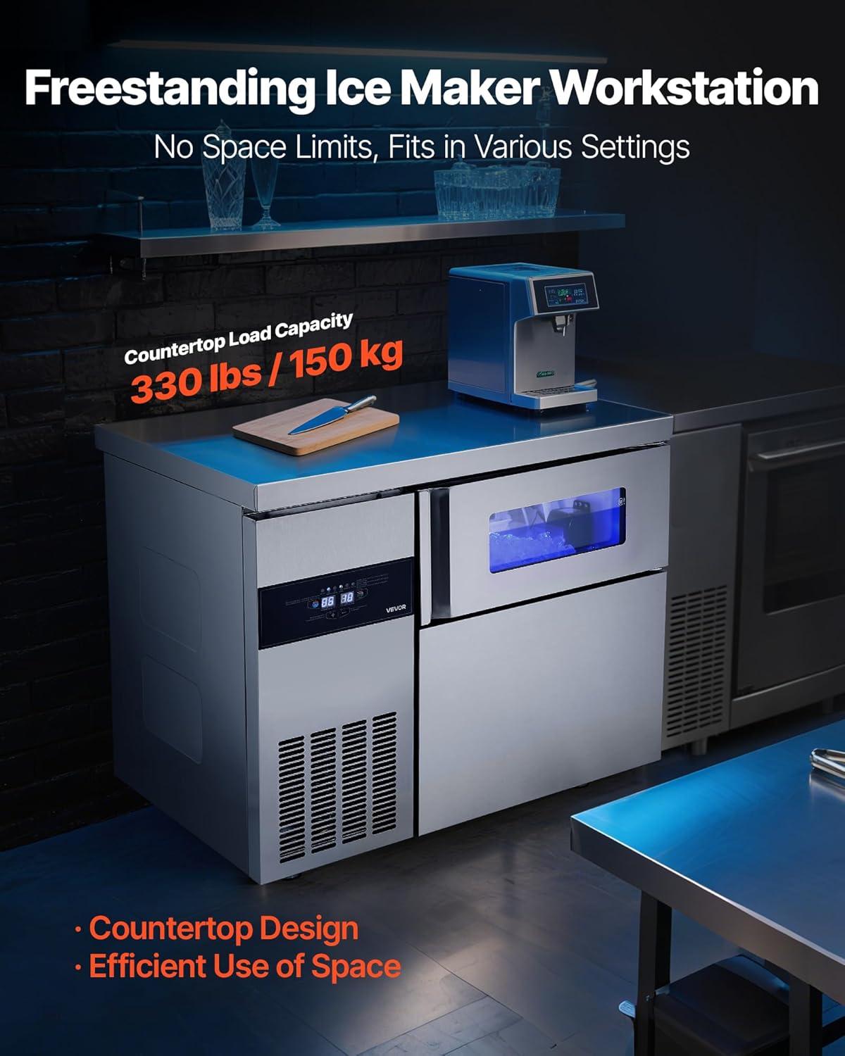 imageVEVOR Countertop Ice Maker 9 Cubes Ready in 6 Mins 26lbs in 24Hrs SelfCleaning Portable Ice Maker with Ice Scoop and Basket Ice Machine with 2 Sizes Bullet Ice for Home Kitchen Office Bar Party265 lbs24H