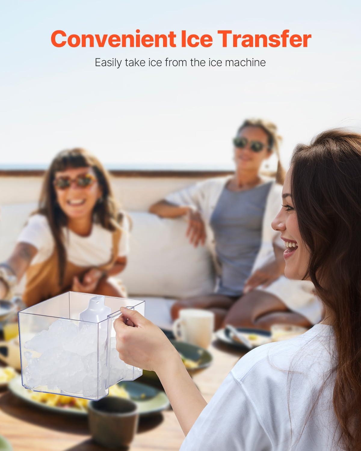 imageVEVOR Countertop Ice Maker 9 Cubes Ready in 6 Mins 26lbs in 24Hrs SelfCleaning Portable Ice Maker with Ice Scoop and Basket Ice Machine with 2 Sizes Bullet Ice for Home Kitchen Office Bar Party37lbsauto refill