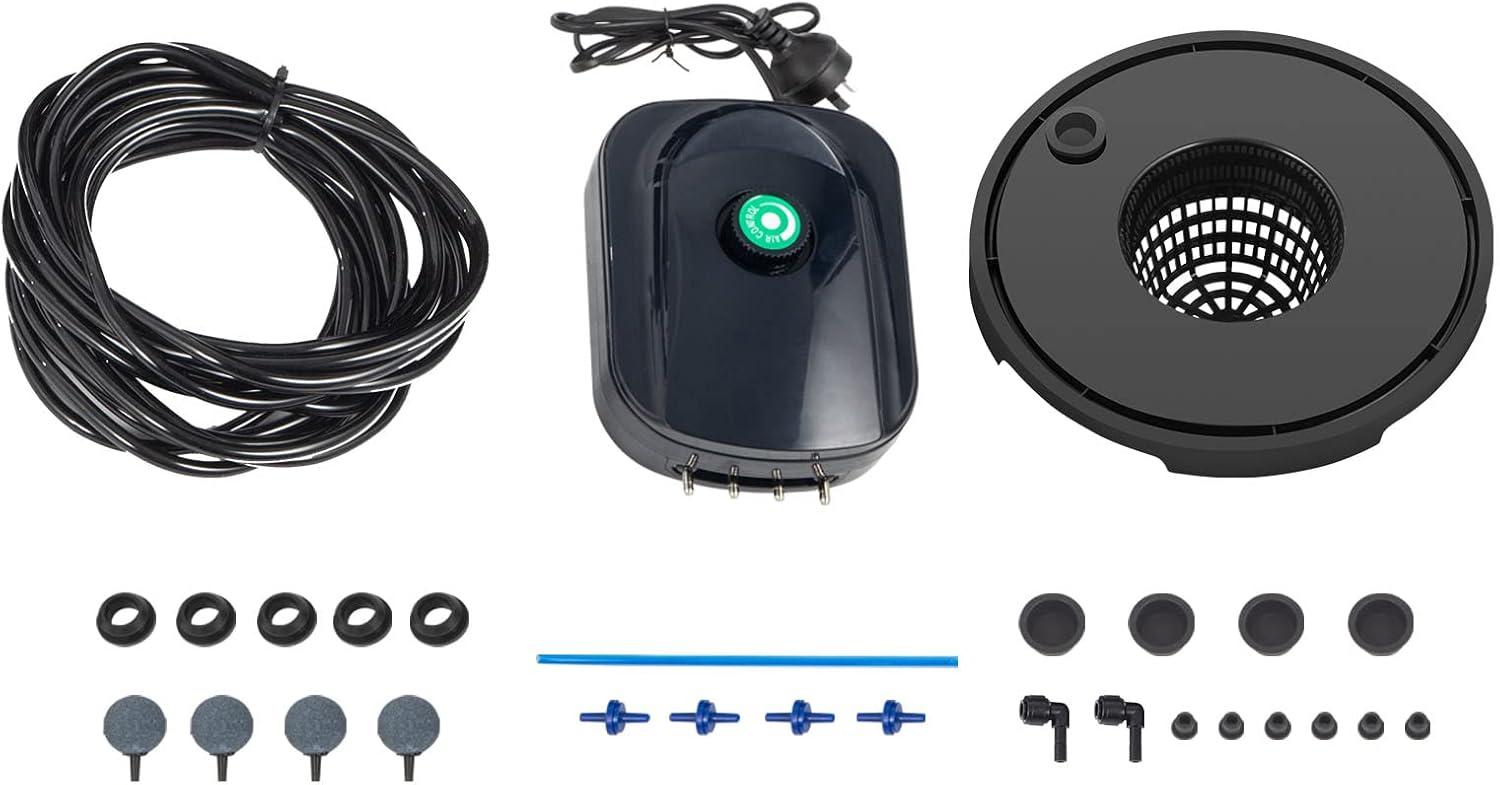 imageVEVOR DWC Hydroponic System 5 Gallon 8 Buckets Deep Water Culture Growing Bucket Hydroponics Grow Kit with Pump Air Stone and Water Level Device for IndoorOutdoor Leafy Vegetables4 Buckets