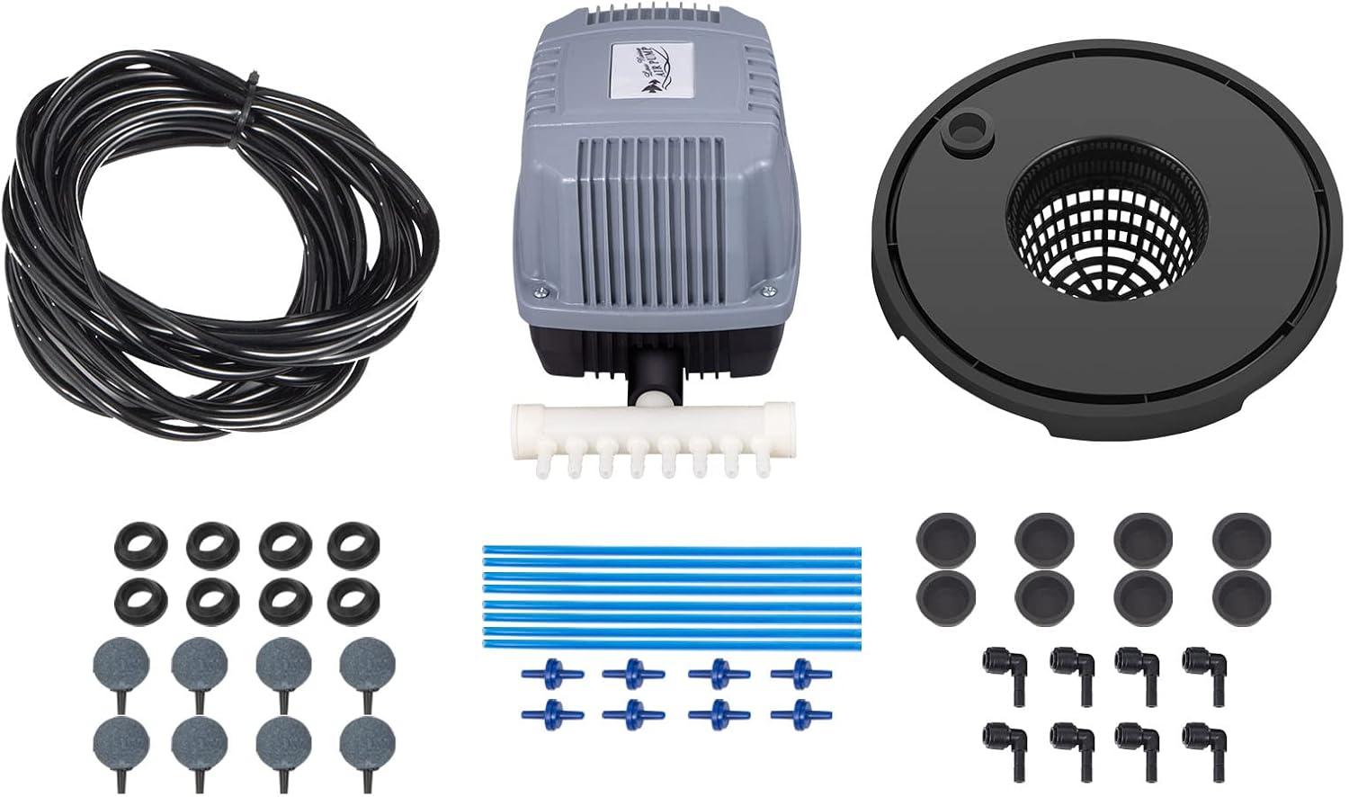 imageVEVOR DWC Hydroponic System 5 Gallon 8 Buckets Deep Water Culture Growing Bucket Hydroponics Grow Kit with Pump Air Stone and Water Level Device for IndoorOutdoor Leafy Vegetables8 Buckets