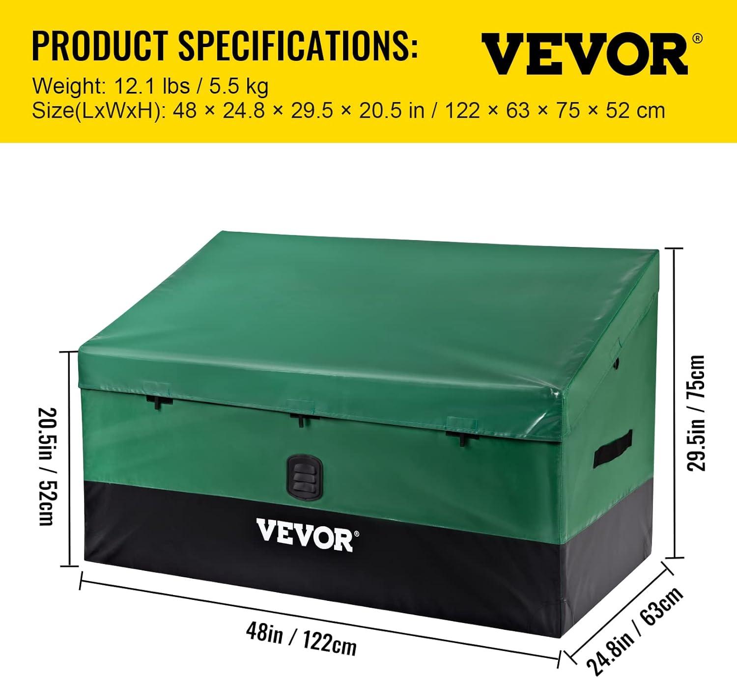 imageVEVOR Deck Box 120 Gallon Outdoor Storage Box 563quot x 266quot x 238quot Waterproof PP Deckbox with Aluminum Alloy Padlock for Patio FurnitureGarden Tools Outdoor Cushions Gray100gal PE
