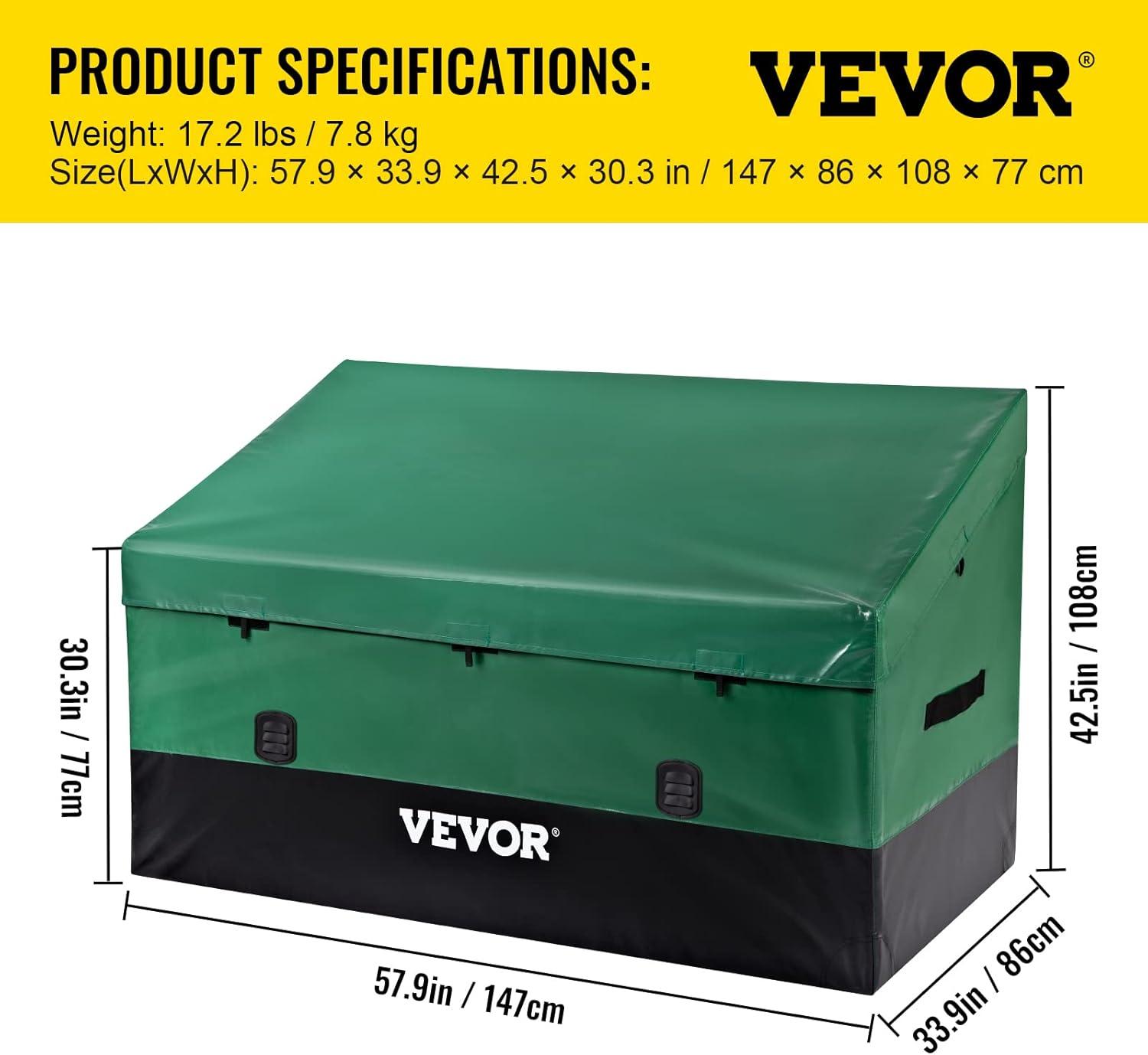 imageVEVOR Deck Box 120 Gallon Outdoor Storage Box 563quot x 266quot x 238quot Waterproof PP Deckbox with Aluminum Alloy Padlock for Patio FurnitureGarden Tools Outdoor Cushions Gray230gal PE