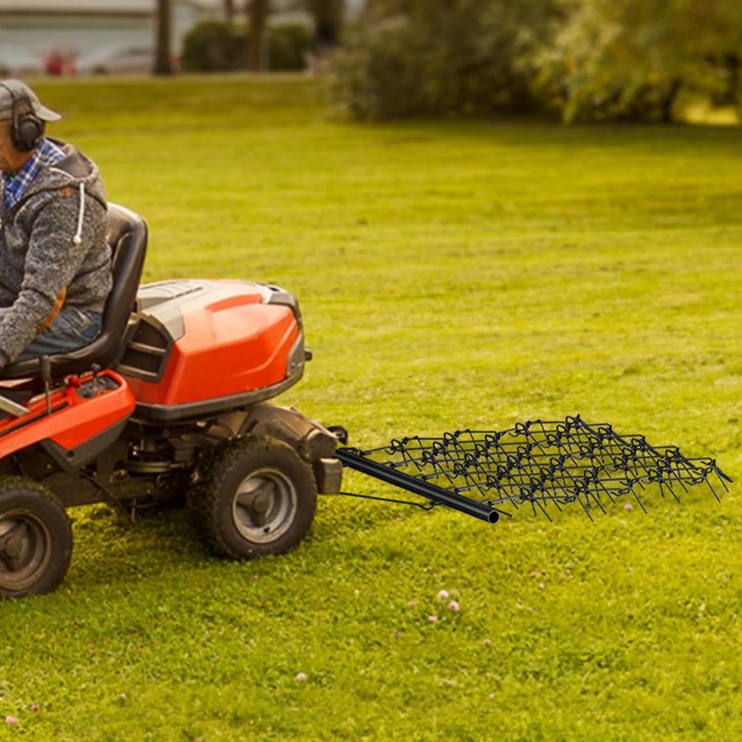 imageVEVOR Drag Harrow 4 x 5 ft Chain Harrow  Made from Q235 Steel UTV Tractor Attachments for Landscape Leveling or Sod Prepping Durable Harrow Rake for Gravel Driveway Farm Field Garden Black4x4