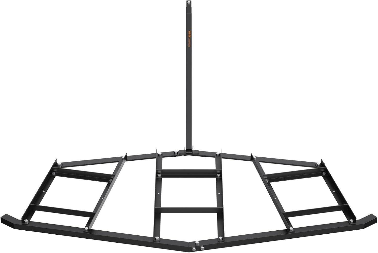 imageVEVOR Drag Harrow 74quot Width Tow Behind Drag Harrow Q235 Steel Driveway Grader with Adjustable Bars ampamp Pin Hitch Support up to 50 lbs Tractor Driveway Harrow for ATVs UTVs Garden Lawn Tractors84