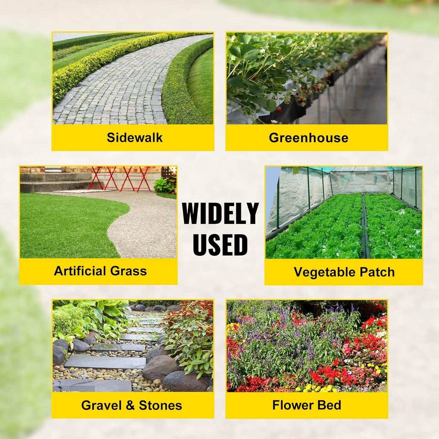 imageVEVOR Driveway Fabric Heavy Duty 6x300ft 3oz Woven Landscape Fabric Garden Weed Barrier Fabric Weed Control Fabric Geotextile Fabric for Landscaping Ground Cover Weed Block Gardening Mat BlackWoven