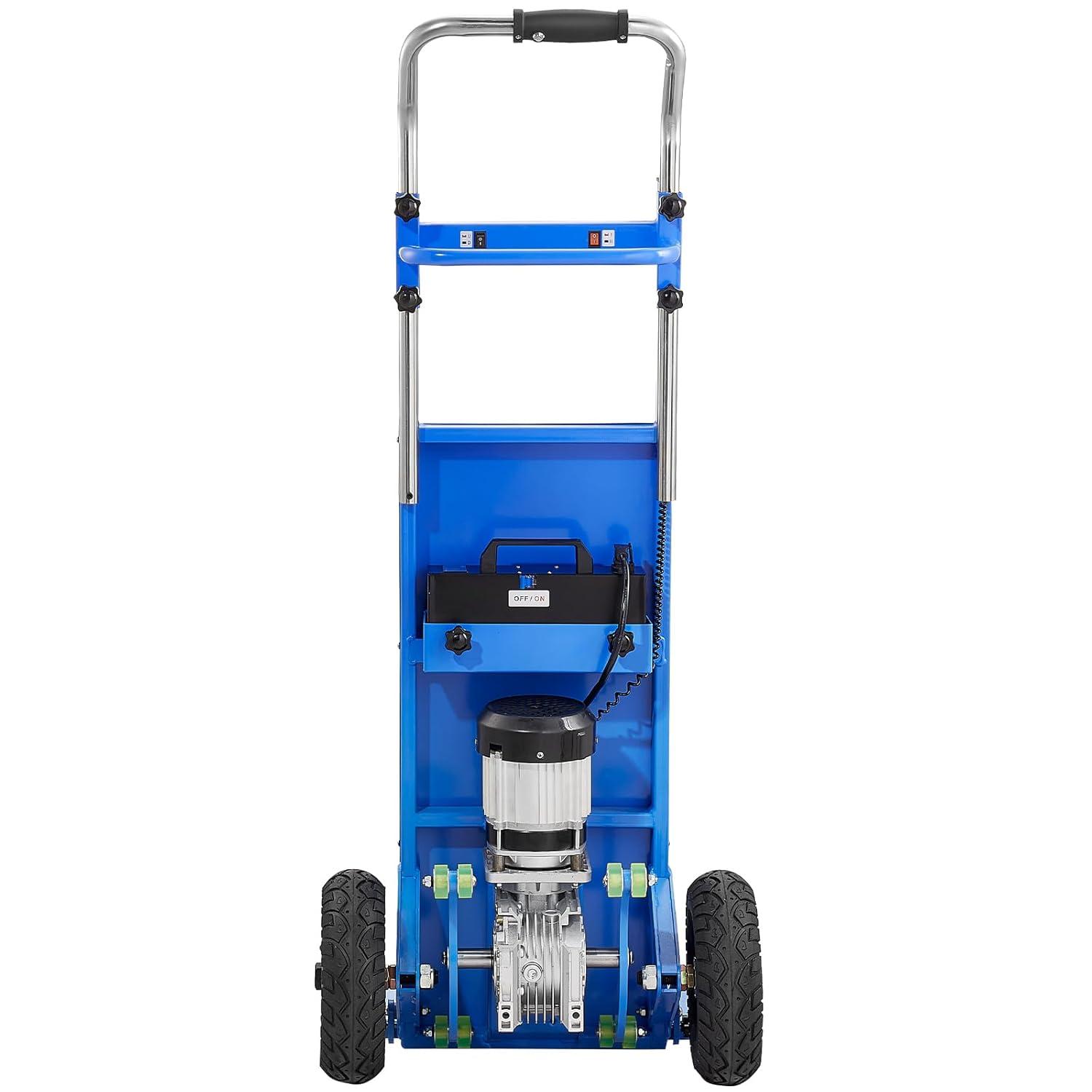 imageVEVOR Electric Stair Climbing Dolly 880lbs Electric Stair Climbing Hand Trucks with 1575in Rope ampamp Extendable Handle Heavy Duty Stair Climber for Warehouse Logistics Moving FurnitureBlueBlue