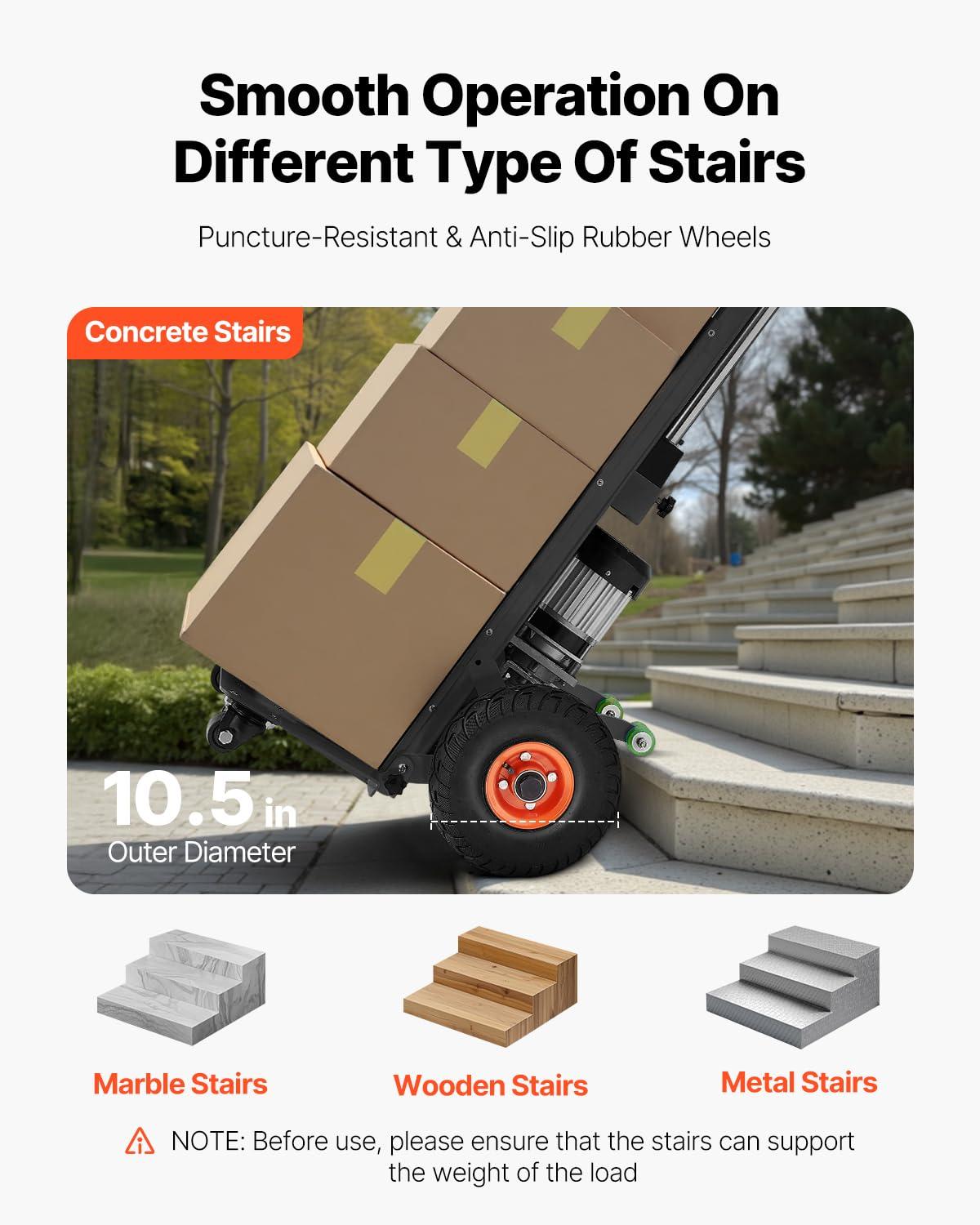 imageVEVOR Electric Stair Climbing Dolly 880lbs Electric Stair Climbing Hand Trucks with 1575in Rope ampamp Extendable Handle Heavy Duty Stair Climber for Warehouse Logistics Moving FurnitureBlueBlack