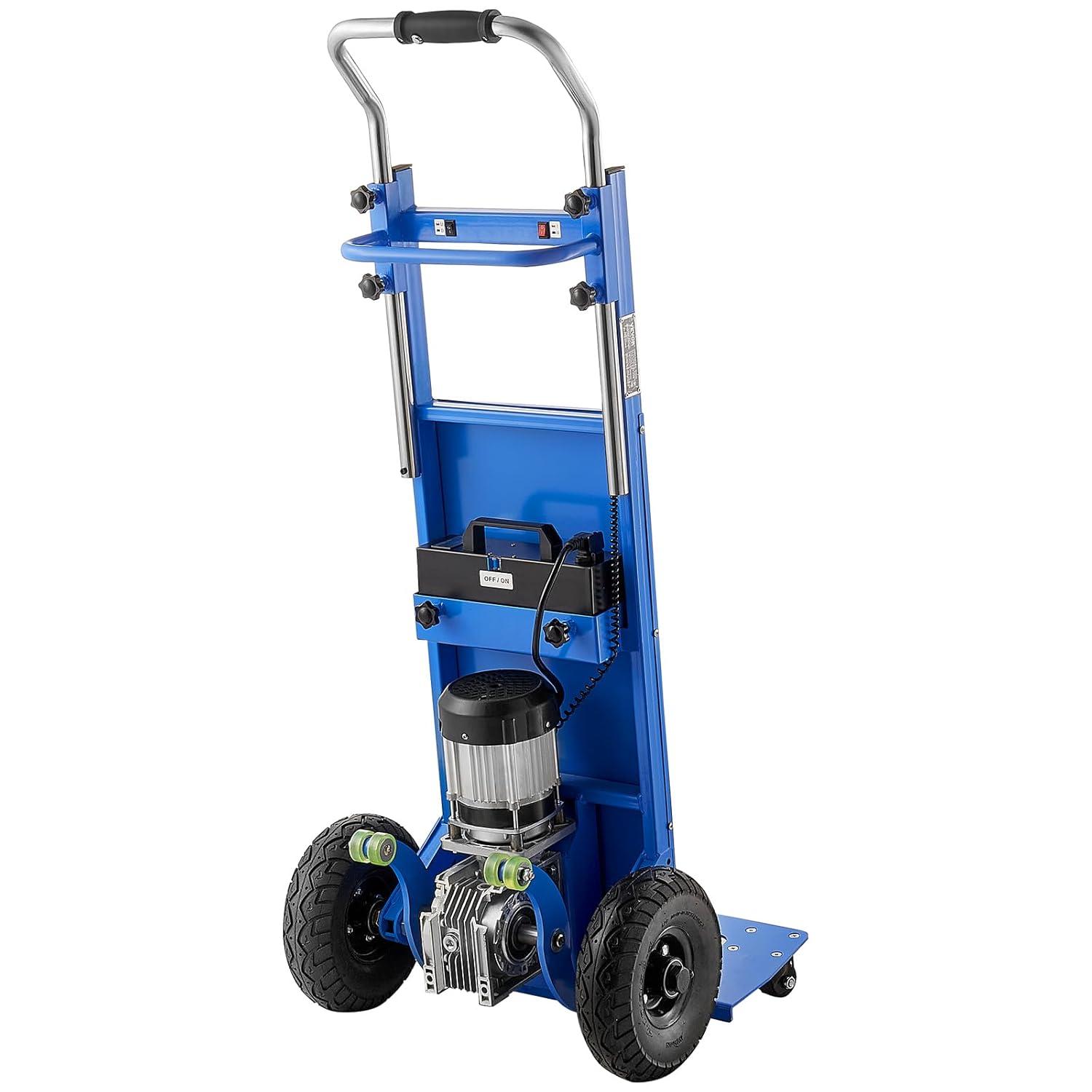 imageVEVOR Electric Stair Climbing Dolly 880lbs Electric Stair Climbing Hand Trucks with 1575in Rope ampamp Extendable Handle Heavy Duty Stair Climber for Warehouse Logistics Moving FurnitureBlueBlue