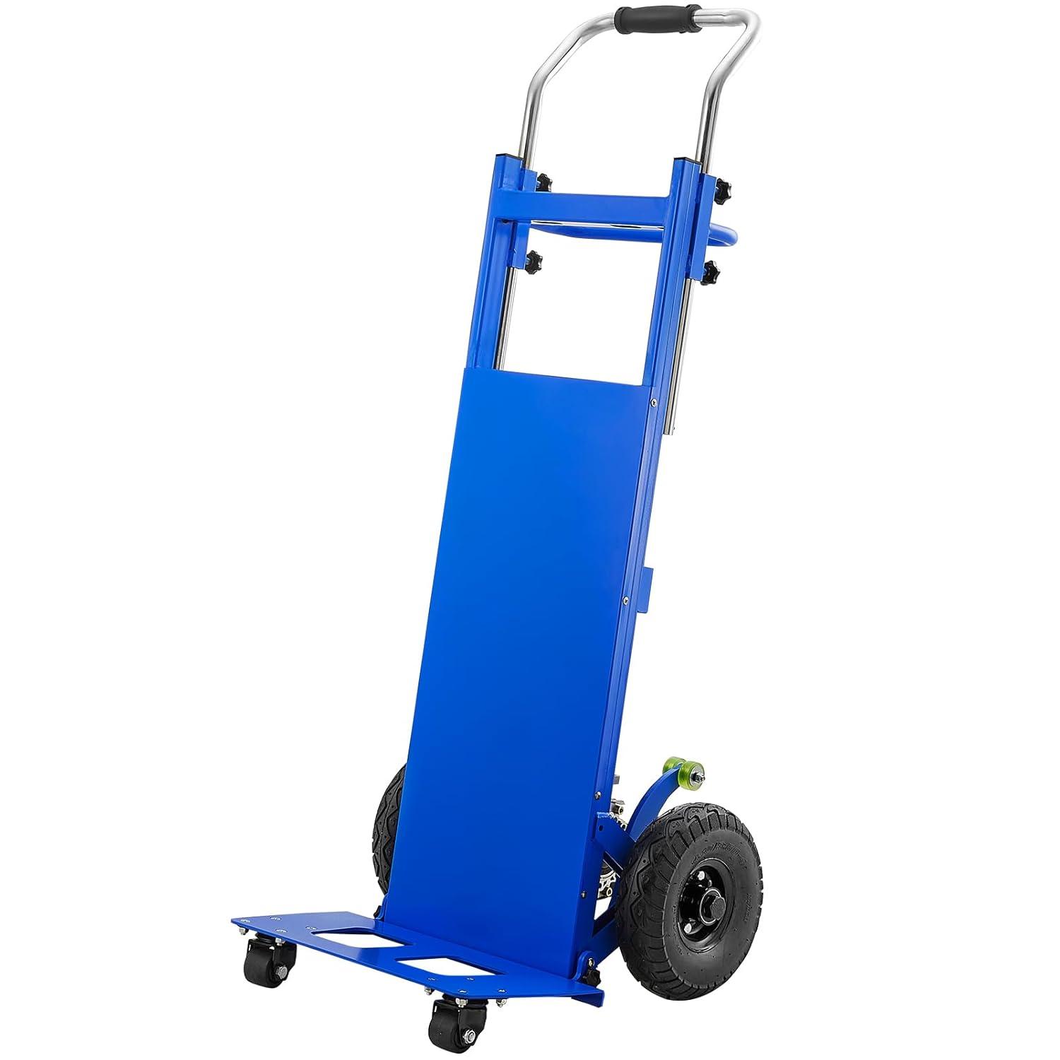 imageVEVOR Electric Stair Climbing Dolly 880lbs Electric Stair Climbing Hand Trucks with 1575in Rope ampamp Extendable Handle Heavy Duty Stair Climber for Warehouse Logistics Moving FurnitureBlueBlue