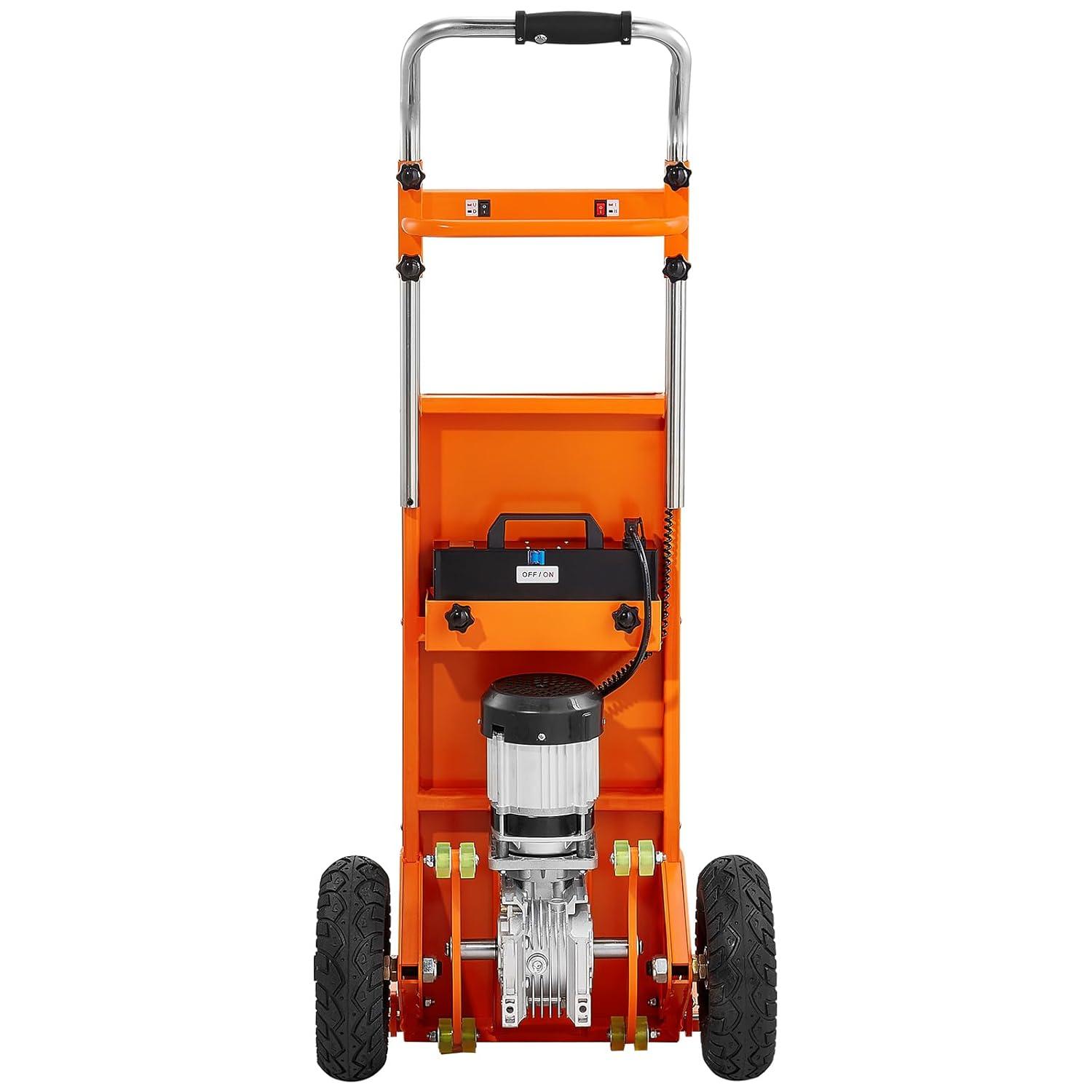imageVEVOR Electric Stair Climbing Dolly 880lbs Electric Stair Climbing Hand Trucks with 1575in Rope ampamp Extendable Handle Heavy Duty Stair Climber for Warehouse Logistics Moving FurnitureBlueOrange