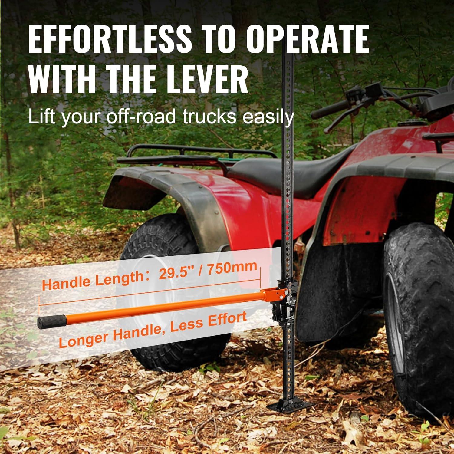 imageVEVOR Farm Jack60quot Utility High Lift Farm Jack 7000 lbs Capacity Ratcheting Off Road Utility Jack HeavyDuty Farm Jack for Tractor Truck SUV Bumper Lift Orange60 inch