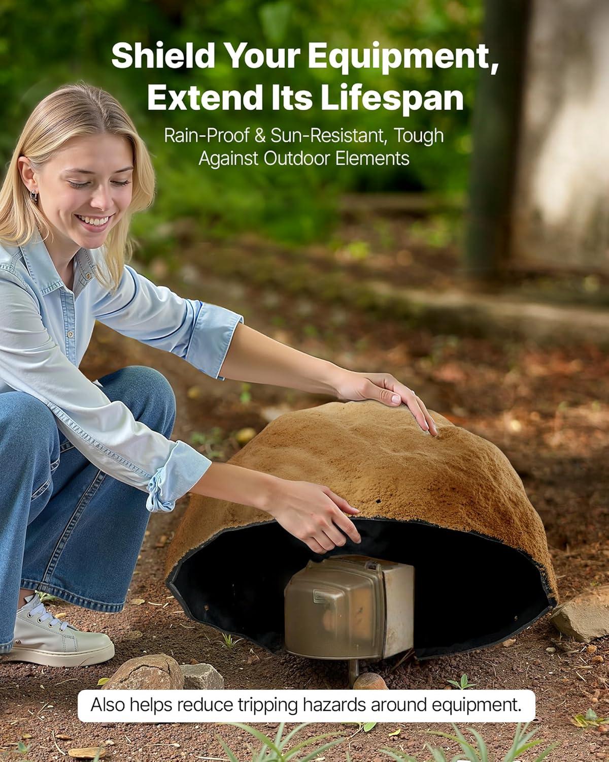 imageVEVOR Faux Rock Cover Outdoor Fake Rock Well Pump Cover Realistic Natural Texture Lightweight ampamp WeatherResistant Artificial Boulder for Landscaping Garden Yard Dcor Sandy Brown Small SizeIrregular ovalMedium sizesandy yellow