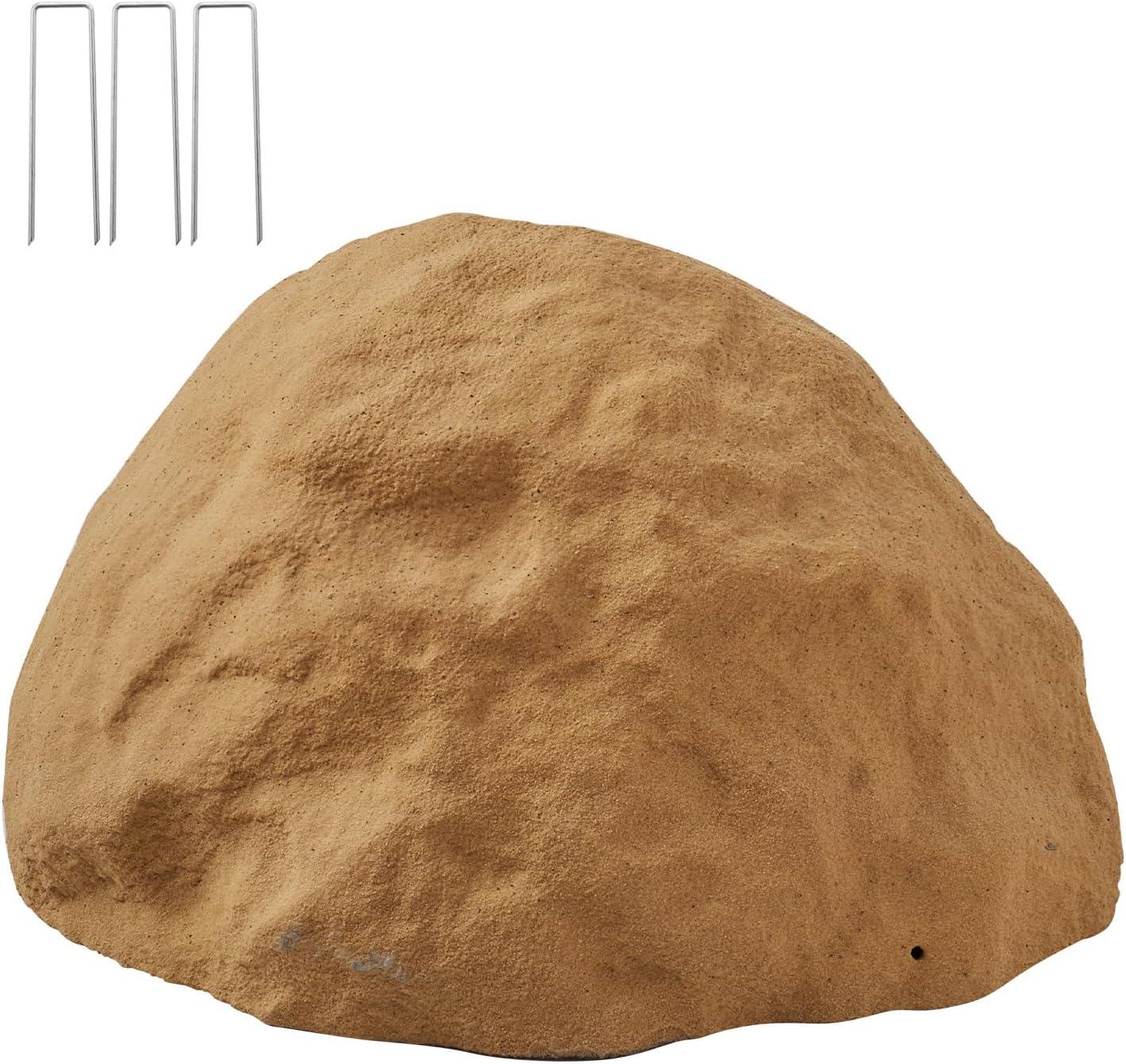 imageVEVOR Faux Rock Cover Outdoor Fake Rock Well Pump Cover Realistic Natural Texture Lightweight ampamp WeatherResistant Artificial Boulder for Landscaping Garden Yard Dcor Sandy Brown Small SizeIrregular ovalMedium sizesandy yellow