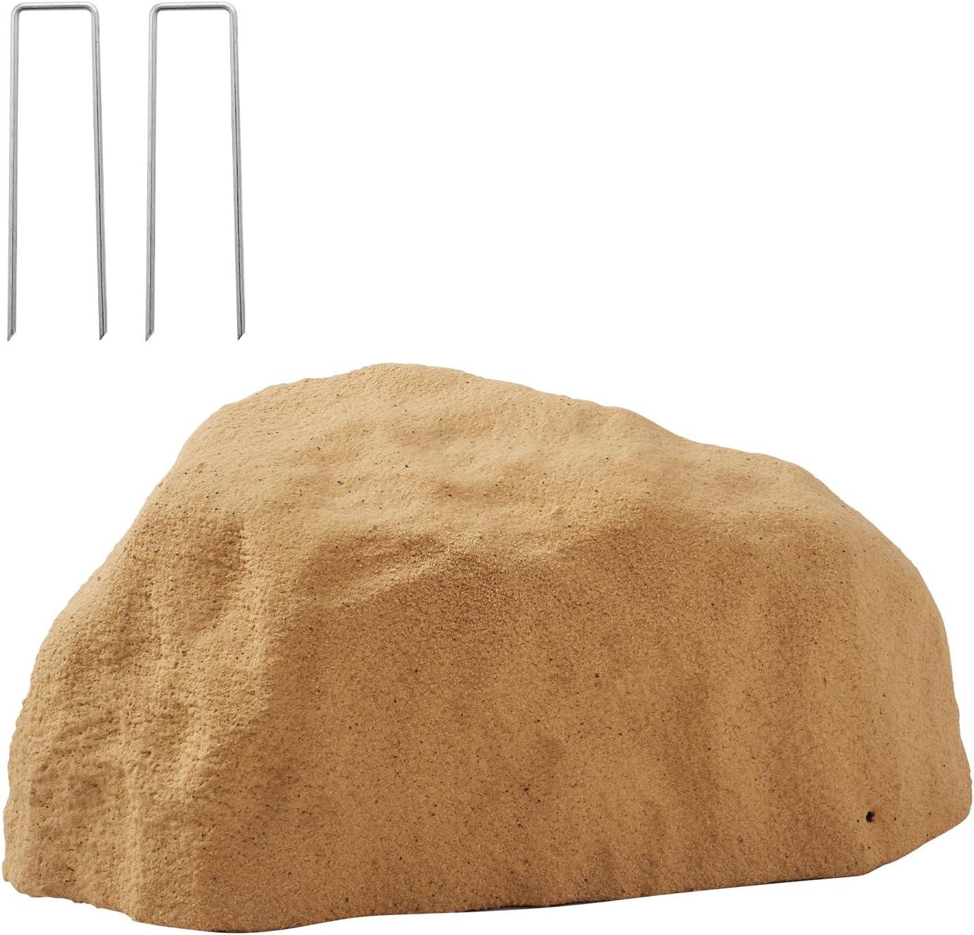 imageVEVOR Faux Rock Cover Outdoor Fake Rock Well Pump Cover Realistic Natural Texture Lightweight ampamp WeatherResistant Artificial Boulder for Landscaping Garden Yard Dcor Sandy Brown Small SizeIrregular ovalsmall sizesandy yellow