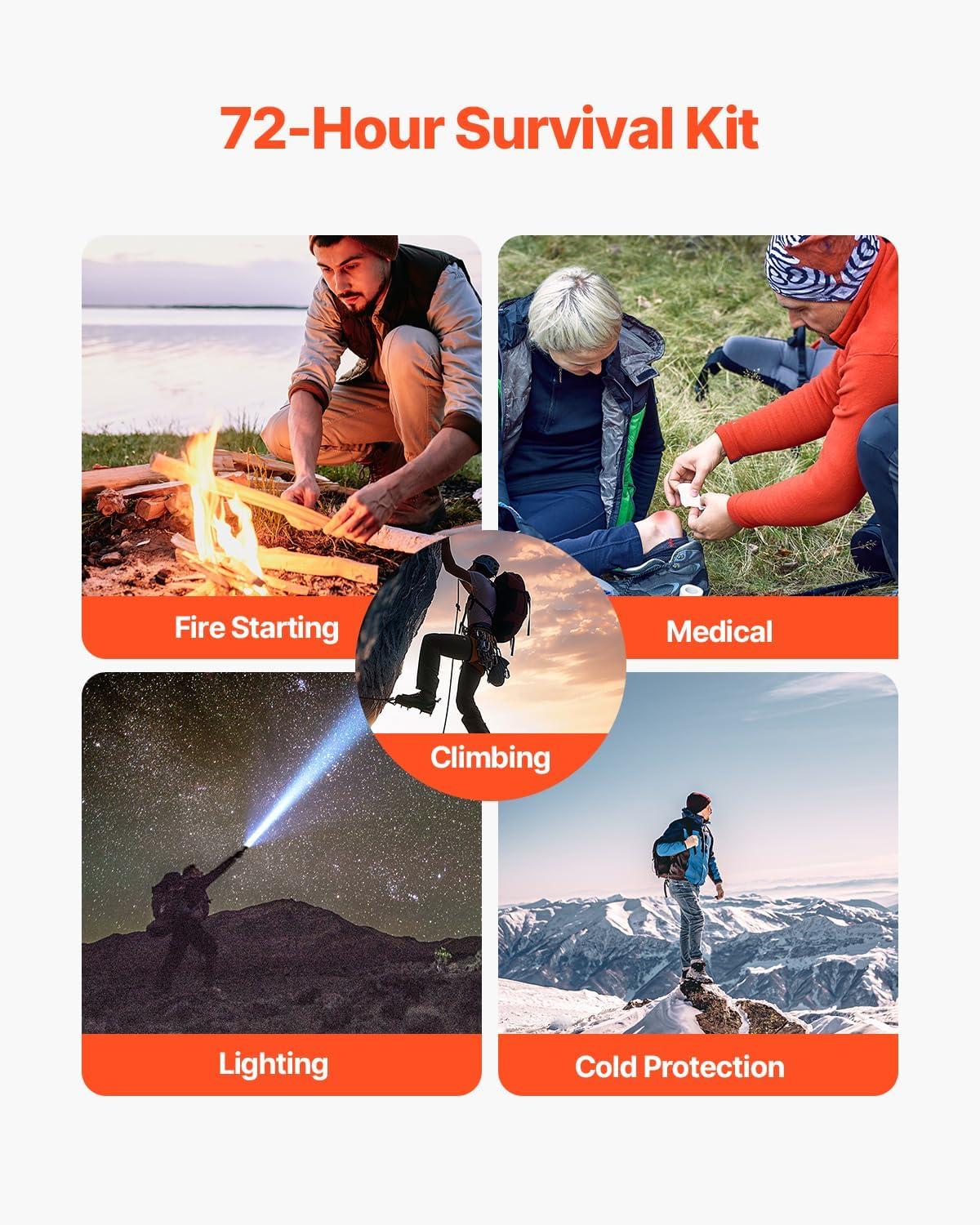 imageVEVOR First Aid Kit 500 Pieces 600D Nylon Large Survival First Aid Bag Emergency Medical Supplies for Home Car Office Travel Camping Truck Hiking Sports Vehicle and Outdoor EmergenciesBlack