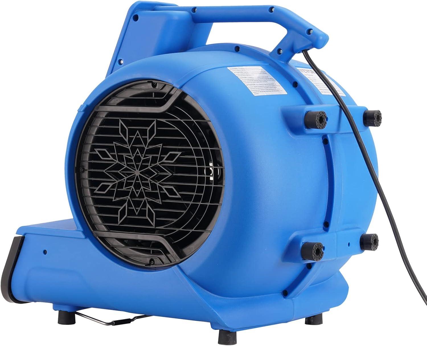 imageVEVOR Floor Blower 1560 RPM 4000 CFM Air Mover for Drying and Cooling Portable Carpet Dryer Fan with 3 Blowing Angles Timer 3Speeds Adjustment for Janitorial Home Commercial Use2600 CFM