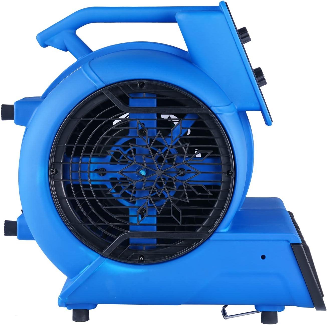 imageVEVOR Floor Blower 1560 RPM 4000 CFM Air Mover for Drying and Cooling Portable Carpet Dryer Fan with 3 Blowing Angles Timer 3Speeds Adjustment for Janitorial Home Commercial Use2600 CFM