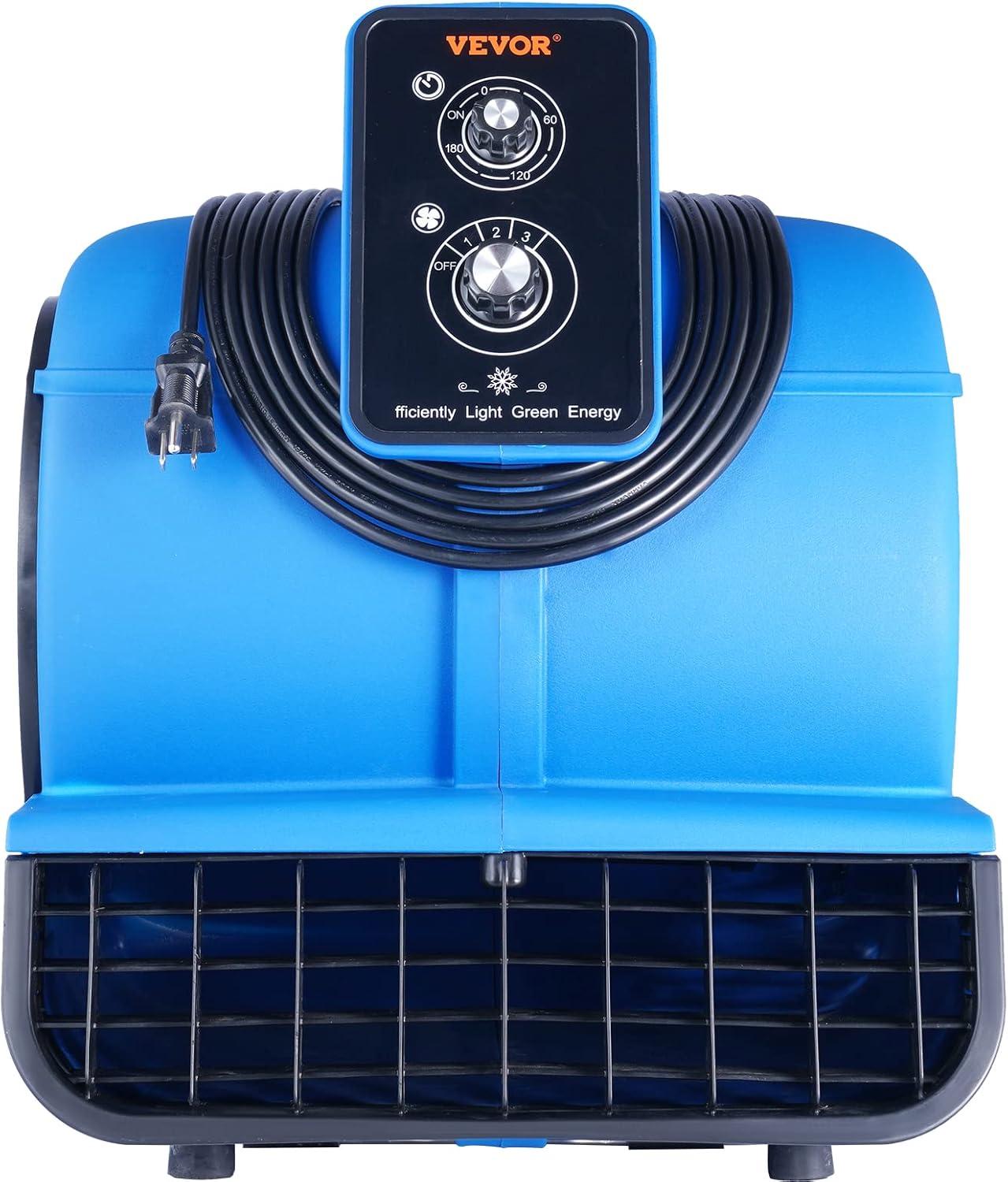 imageVEVOR Floor Blower 1560 RPM 4000 CFM Air Mover for Drying and Cooling Portable Carpet Dryer Fan with 3 Blowing Angles Timer 3Speeds Adjustment for Janitorial Home Commercial Use2600 CFM