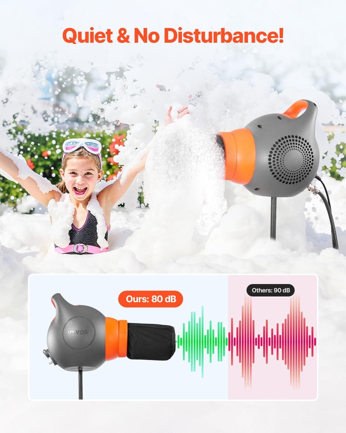 imageVEVOR Foam Machine 115 W Party Foam Cannon Portable Foam Maker with a Tripod Stand Powerful Foam Party Machine for Backyard Pool Outdoor Events Birthdays Celebrations and Party Grey ampamp YellowOrange