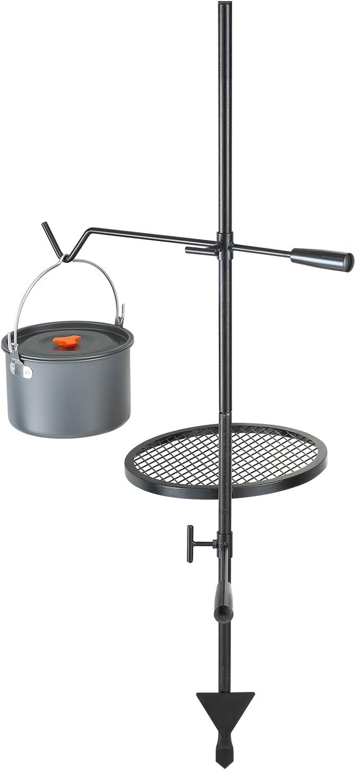 imageVEVOR Folding Campfire Grill Heavy Duty Steel Mesh Grate 224quot Portable Camping Grates Over Fire Pit Camp Fire Cooking Equipment with Legs Carrying Bag Grilling Rack for Outdoor Open Flame Cooking1414 inch