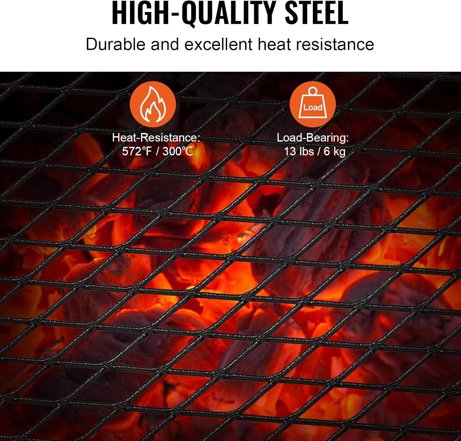 imageVEVOR Folding Campfire Grill Heavy Duty Steel Mesh Grate 224quot Portable Camping Grates Over Fire Pit Camp Fire Cooking Equipment with Legs Carrying Bag Grilling Rack for Outdoor Open Flame Cooking181212 inch