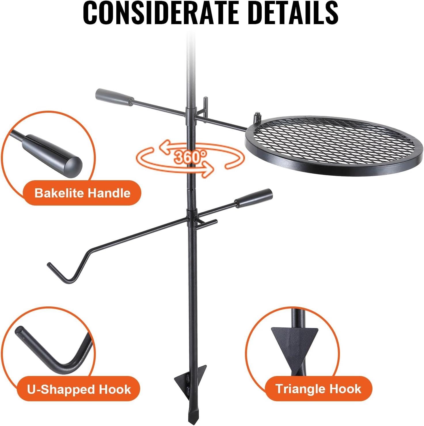 imageVEVOR Folding Campfire Grill Heavy Duty Steel Mesh Grate 224quot Portable Camping Grates Over Fire Pit Camp Fire Cooking Equipment with Legs Carrying Bag Grilling Rack for Outdoor Open Flame Cooking1414 inch