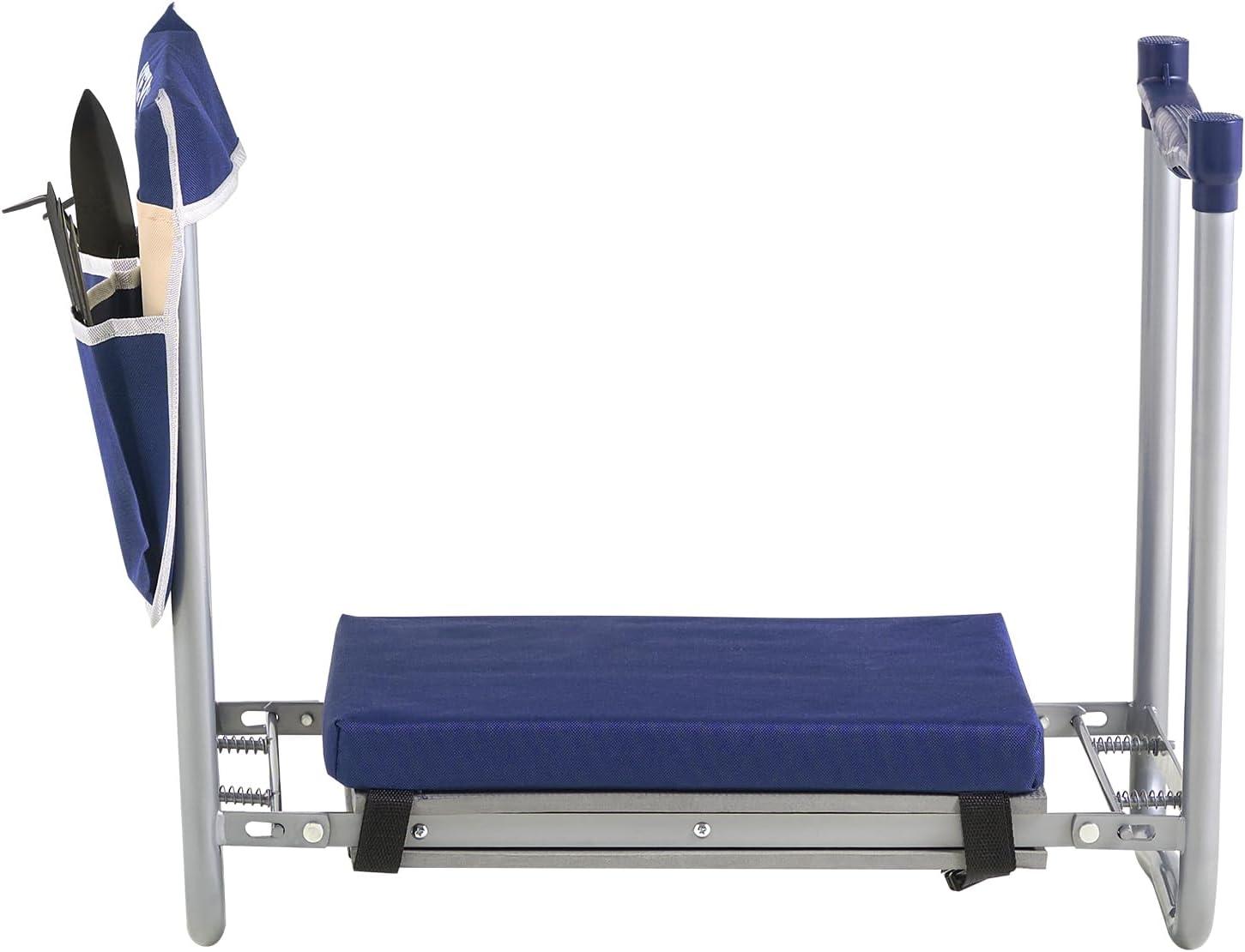 imageVEVOR Folding Garden Kneeler and Seat Heavy Duty Widened 8quot EVA Foam Pad Portable Garden Stool with Tool Bags Gardening Bench to Relieve Knee ampamp Back Pain Great Gifts for Seniors Women ParentsOrange  White