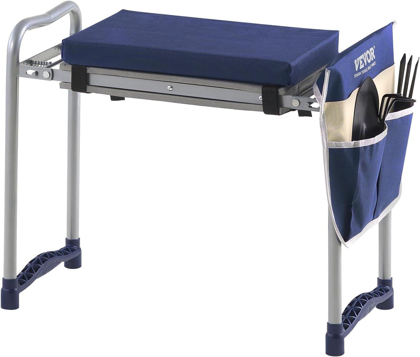 imageVEVOR Folding Garden Kneeler and Seat Heavy Duty Widened 8quot EVA Foam Pad Portable Garden Stool with Tool Bags Gardening Bench to Relieve Knee ampamp Back Pain Great Gifts for Seniors Women ParentsOrange  White