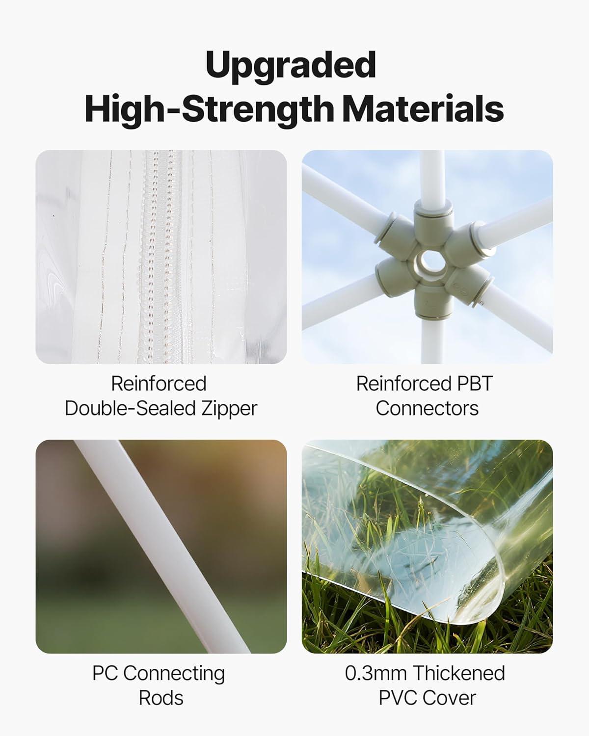 imageVEVOR Garden Dome Tent 95 x 57 ft Outdoor Clear Bubble Tent for 24 Person Weatherproof Geodesic Dome Greenhouse with Window PVC Transparent Tents for Backyard Patios Camping Party Wedding