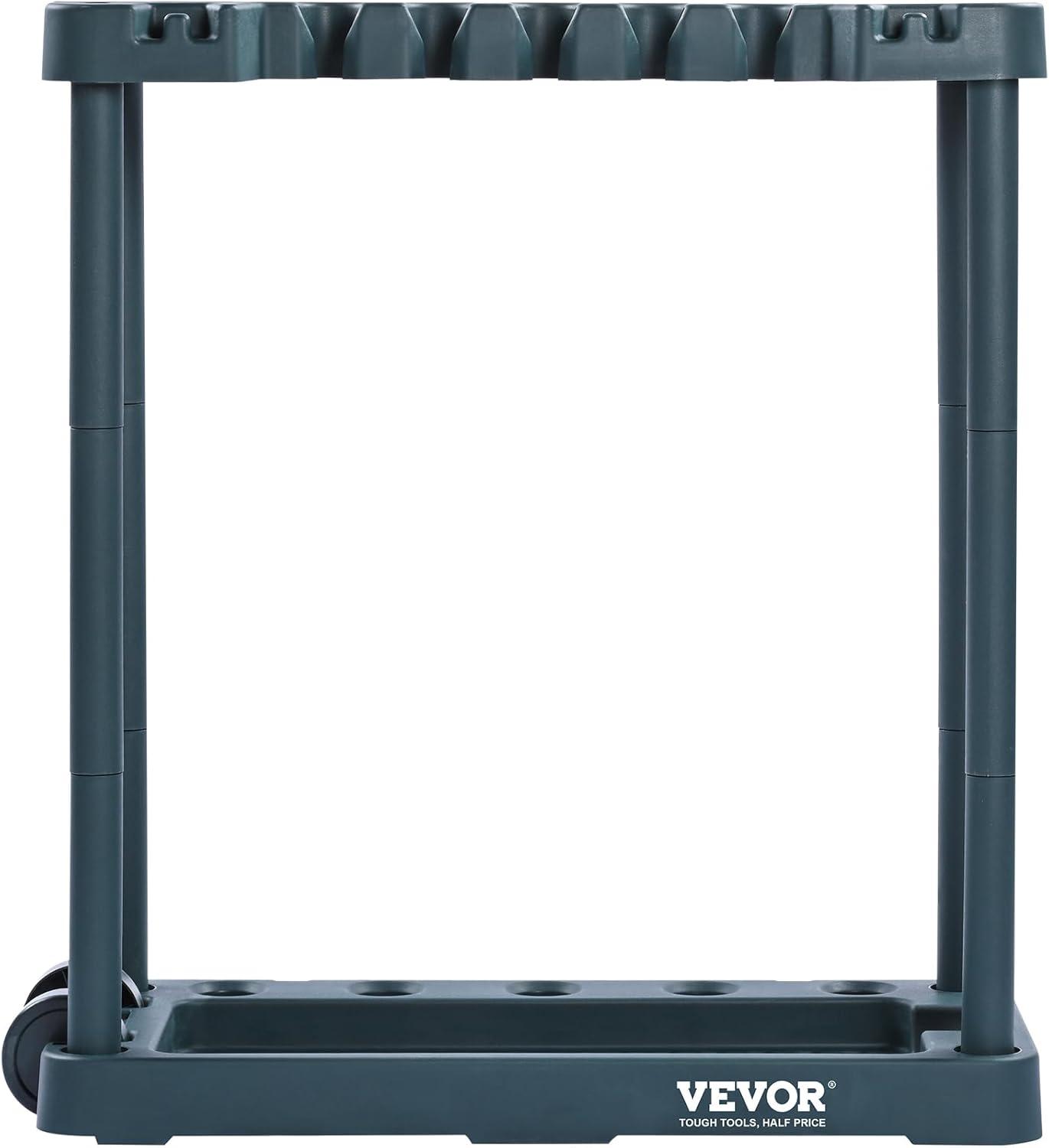 imageVEVOR Garden Tool Organizer 10 Slots Yard Tool Tower Rack for Garage Organization and Storage Hold LongHandled ToolRakeBroomShovel PP Garden Tool Stand Holder Organizer for Yard Shed Outdoor