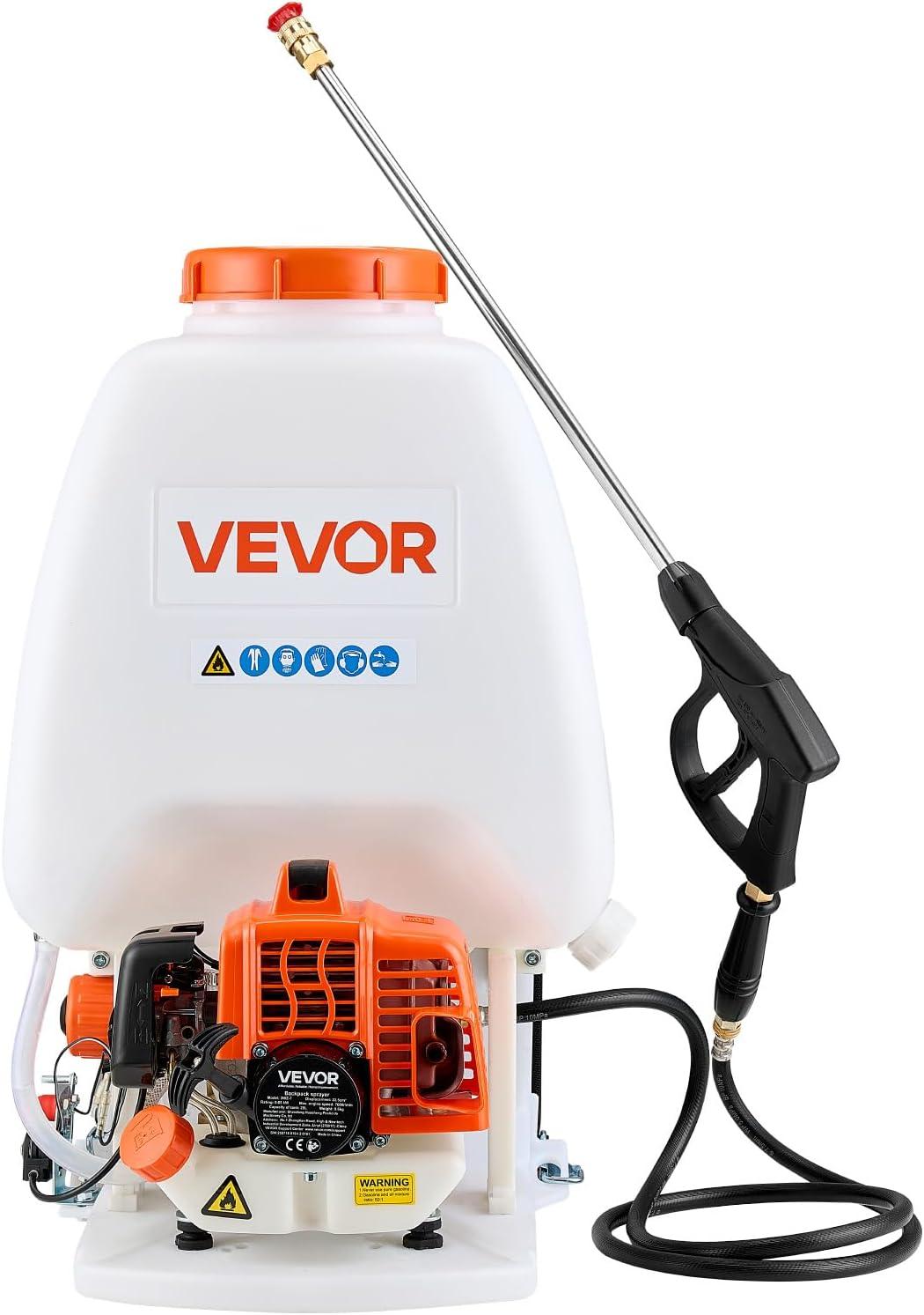 imageVEVOR Gas Powered Backpack Sprayer 265CC 09HP Engine Garden Sprayer with 65 Gallon Tank Large Area Coverage Lawn Spraying Machine with 24 in Wand ampamp Nozzles for Efficient Gardening ampamp Farming65 Gal Backpack Sprayer