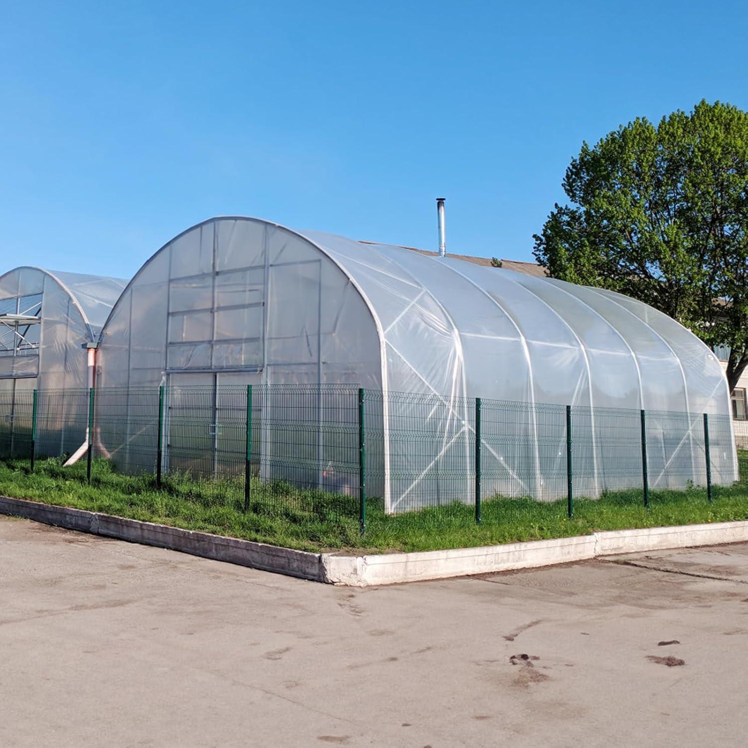 imageVEVOR Greenhouse Plastic Sheeting 8 x 25 ft 6 Mil Thickness UV Resistant Clear Polyethylene Film Hoop Green House Cover for Farms Agriculture Garden10 x 40 ft