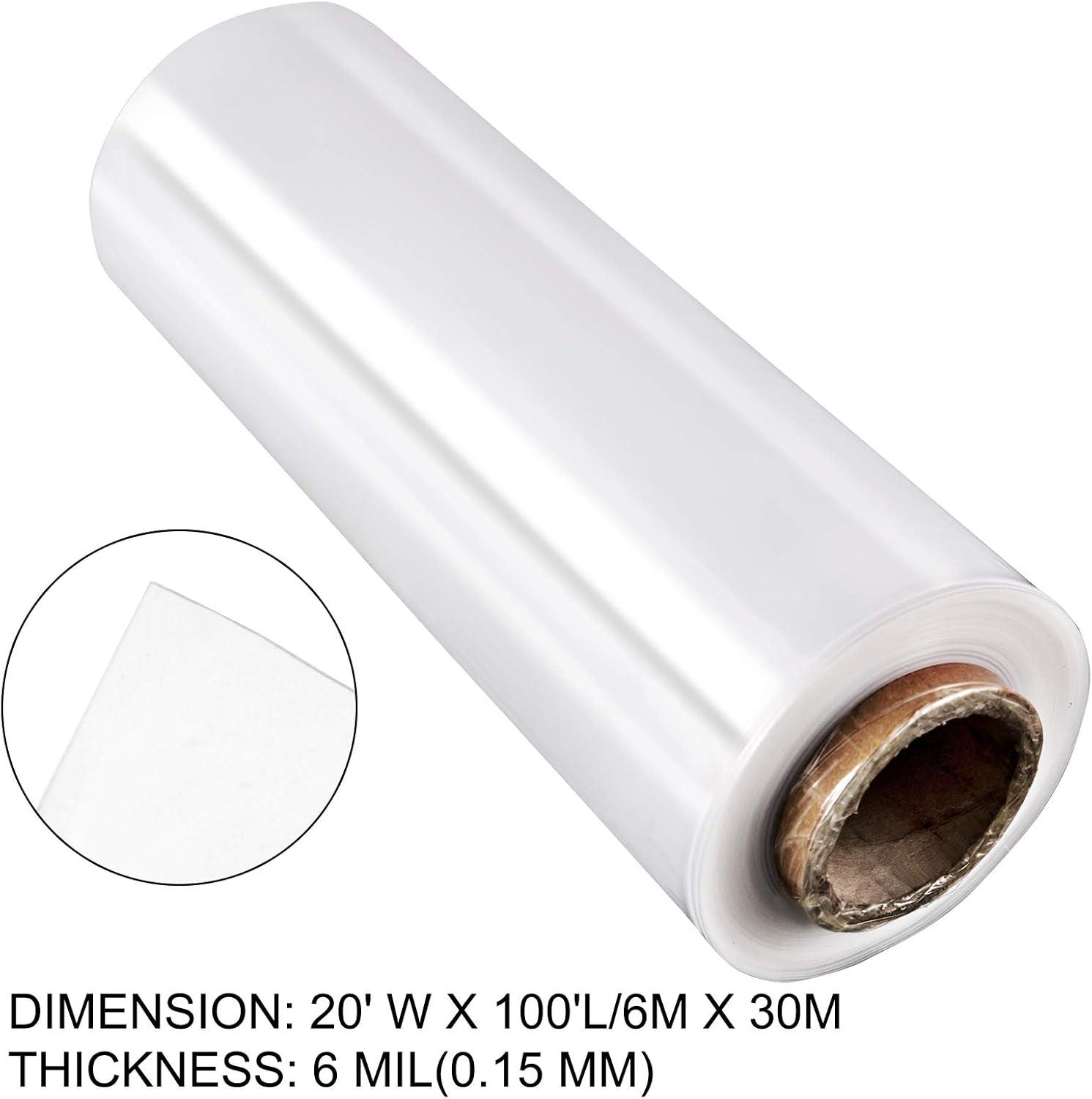 imageVEVOR Greenhouse Plastic Sheeting 8 x 25 ft 6 Mil Thickness UV Resistant Clear Polyethylene Film Hoop Green House Cover for Farms Agriculture Garden20 x 100 ft