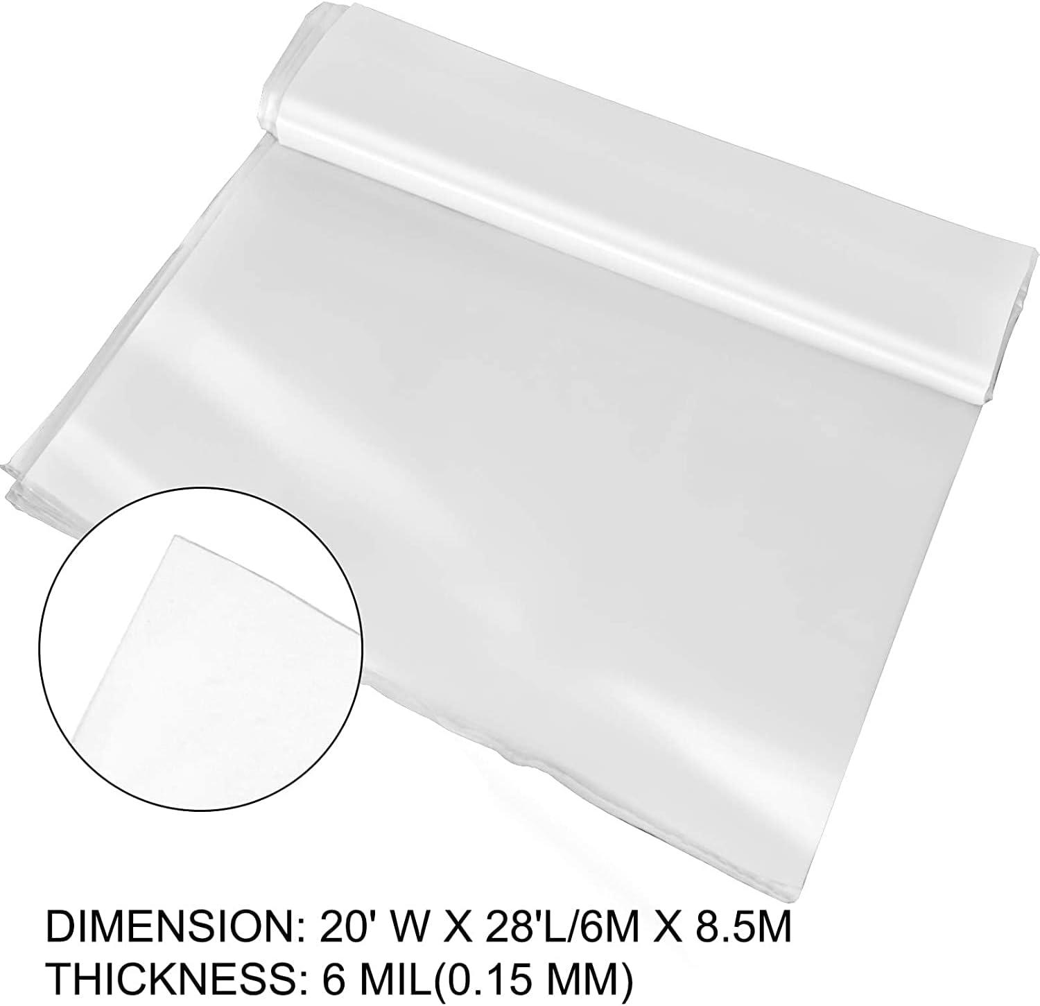 imageVEVOR Greenhouse Plastic Sheeting 8 x 25 ft 6 Mil Thickness UV Resistant Clear Polyethylene Film Hoop Green House Cover for Farms Agriculture Garden20 x 28 ft