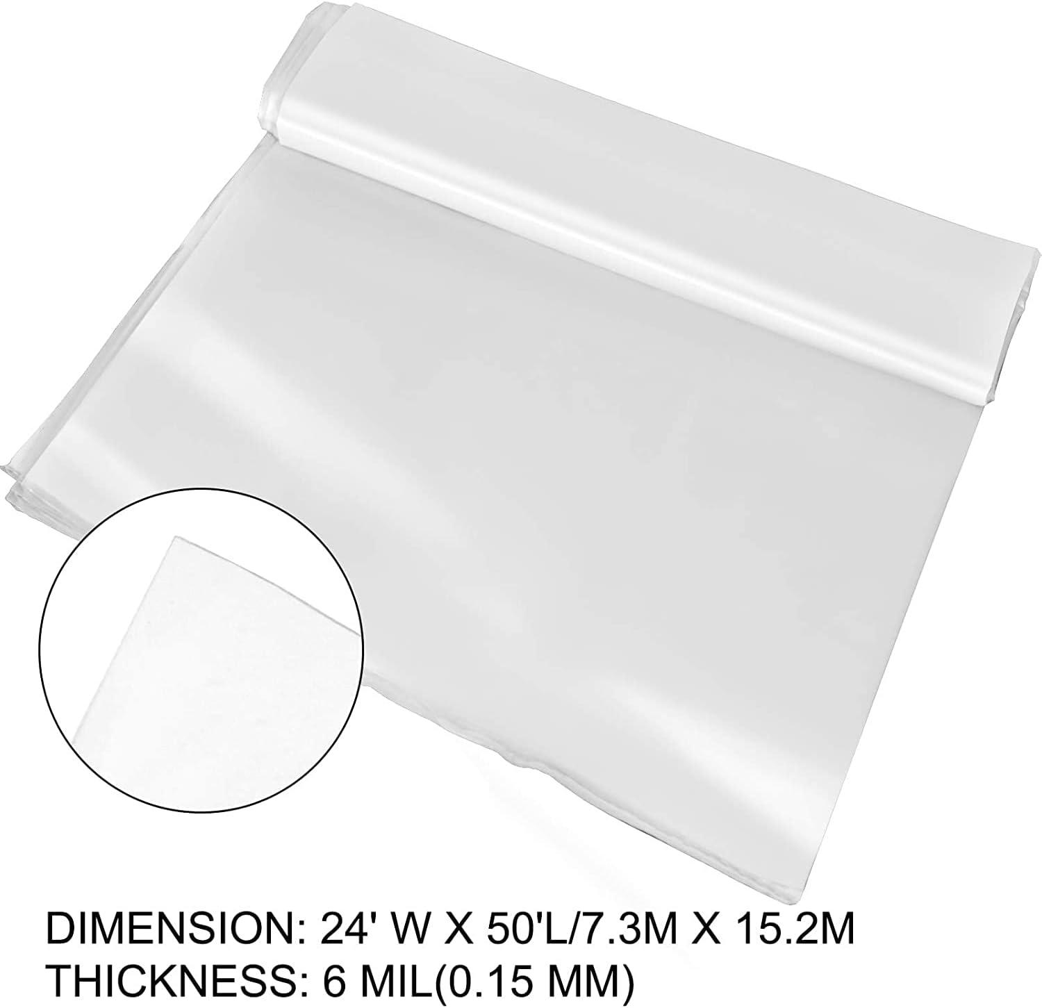 imageVEVOR Greenhouse Plastic Sheeting 8 x 25 ft 6 Mil Thickness UV Resistant Clear Polyethylene Film Hoop Green House Cover for Farms Agriculture Garden24 x 50 ft