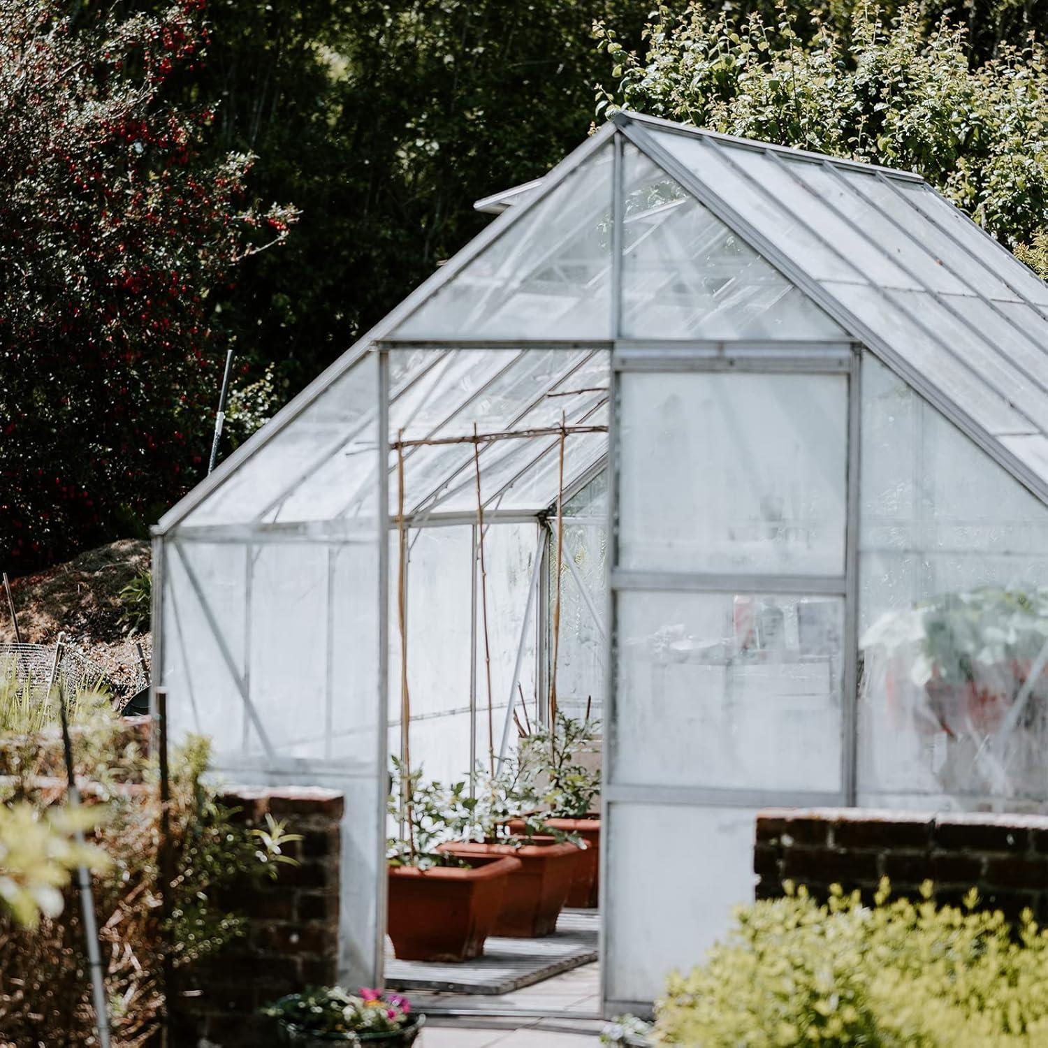 imageVEVOR Greenhouse Plastic Sheeting 8 x 25 ft 6 Mil Thickness UV Resistant Clear Polyethylene Film Hoop Green House Cover for Farms Agriculture Garden8 x 25 ft