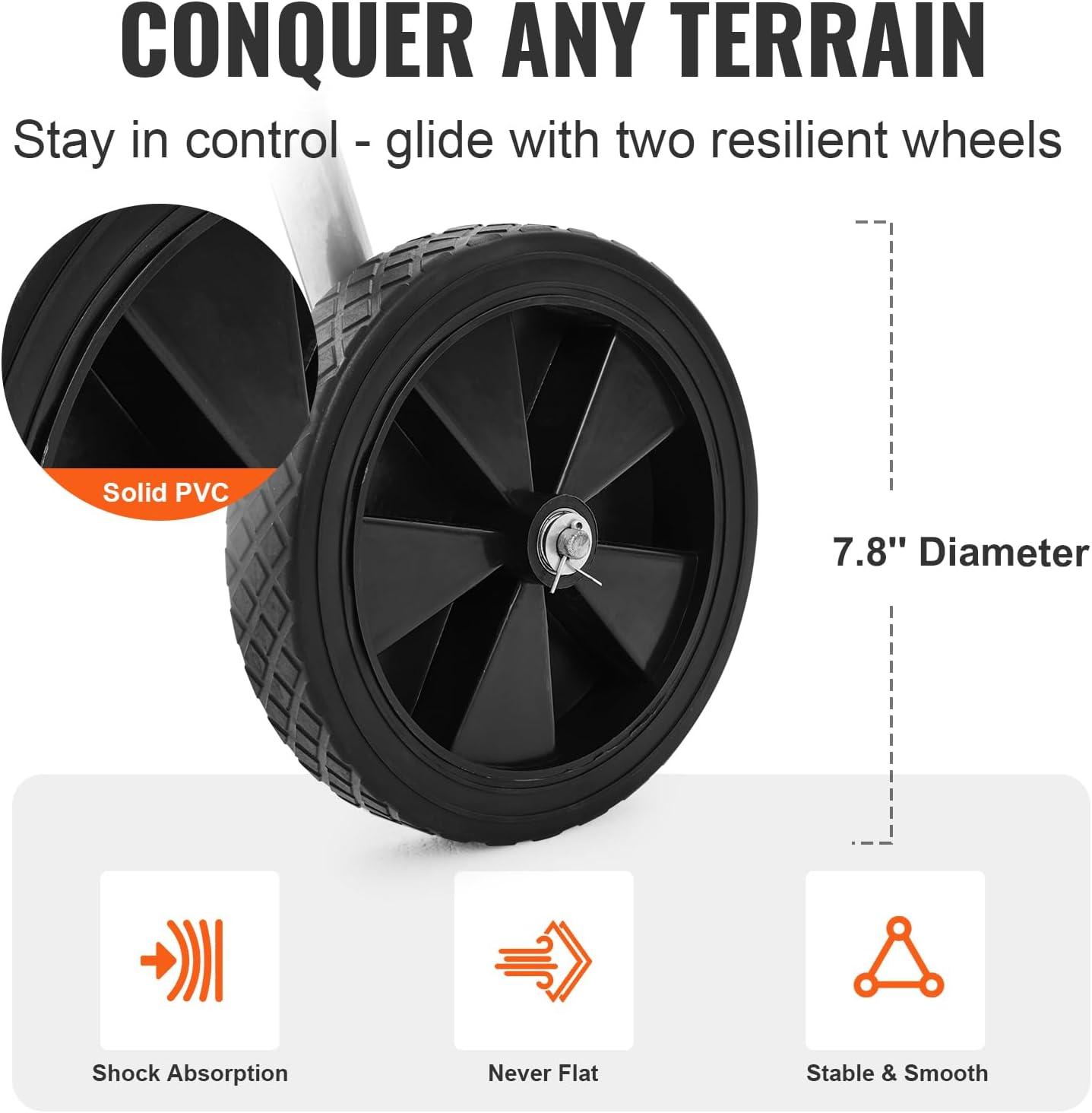 imageVEVOR Hose Reel Cart Hold Up to 300 ft of 58 Hose Garden Water Hose Carts Mobile Tools with 4 Wheels Heavy Duty PowderCoated Steel Outdoor Planting with Storage Basket for Garden Yard Lawn175 ft