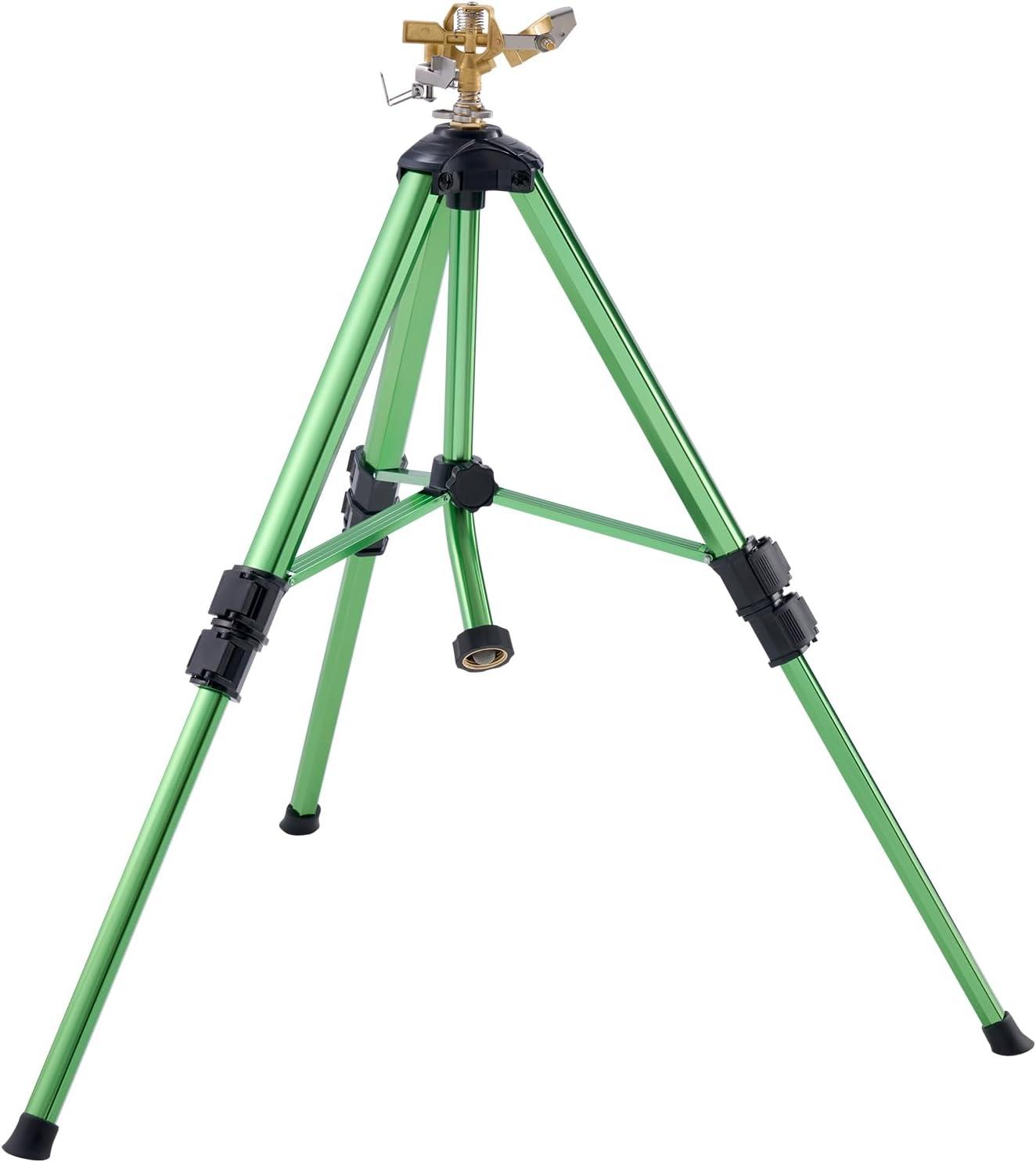 imageVEVOR Impact Sprinkler on Tripod Base 2 Packs Heavy Duty Tripod Sprinklers with Brass Head ampamp 34quot NH Connector 360 Degree Large Area Irrigation Sprinkler Adjustable Heights Sprinkler for Yard1PC