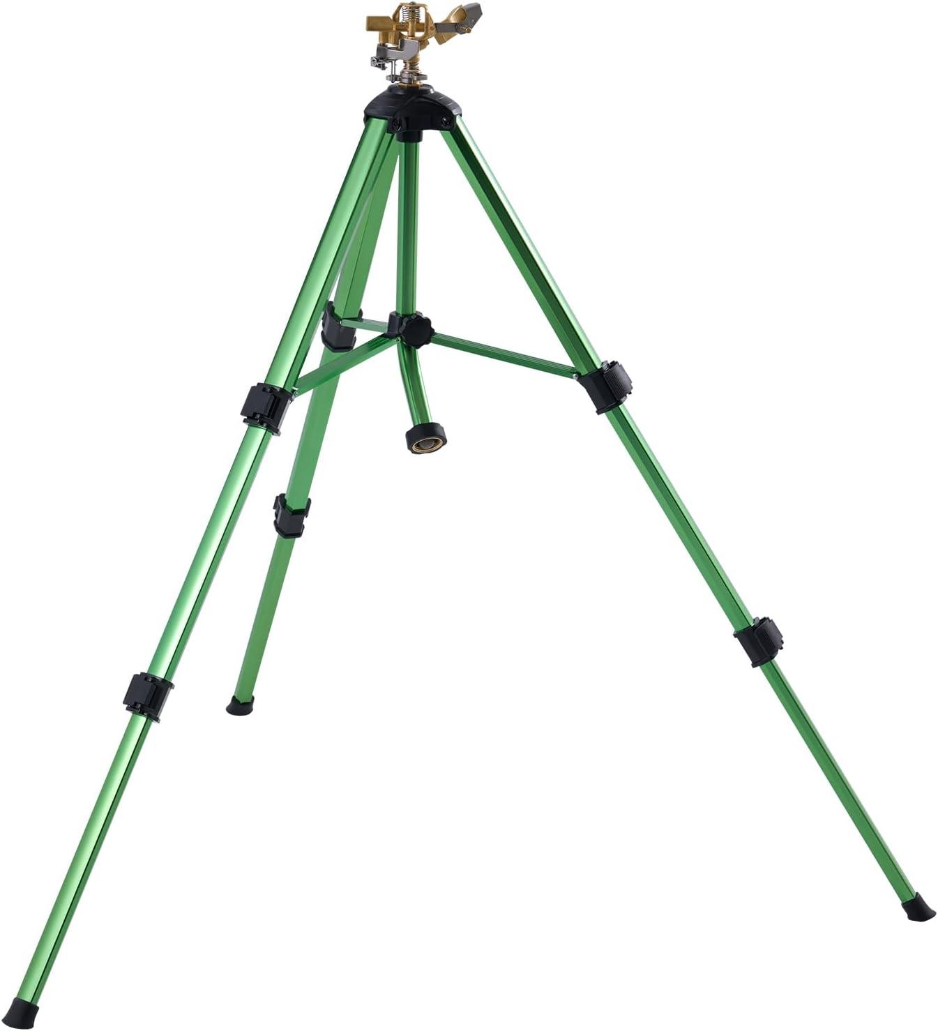 imageVEVOR Impact Sprinkler on Tripod Base 2 Packs Heavy Duty Tripod Sprinklers with Brass Head ampamp 34quot NH Connector 360 Degree Large Area Irrigation Sprinkler Adjustable Heights Sprinkler for Yard1PC