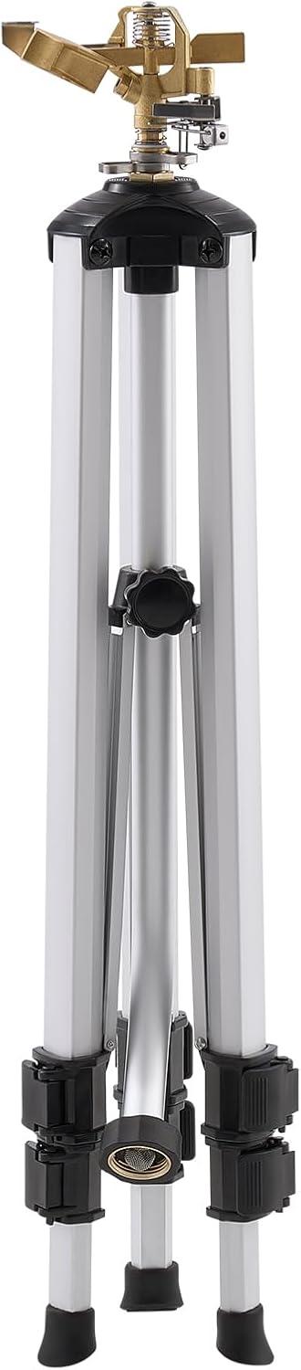imageVEVOR Impact Sprinkler on Tripod Base 2 Packs Heavy Duty Tripod Sprinklers with Brass Head ampamp 34quot NH Connector 360 Degree Large Area Irrigation Sprinkler Adjustable Heights Sprinkler for Yard1PC